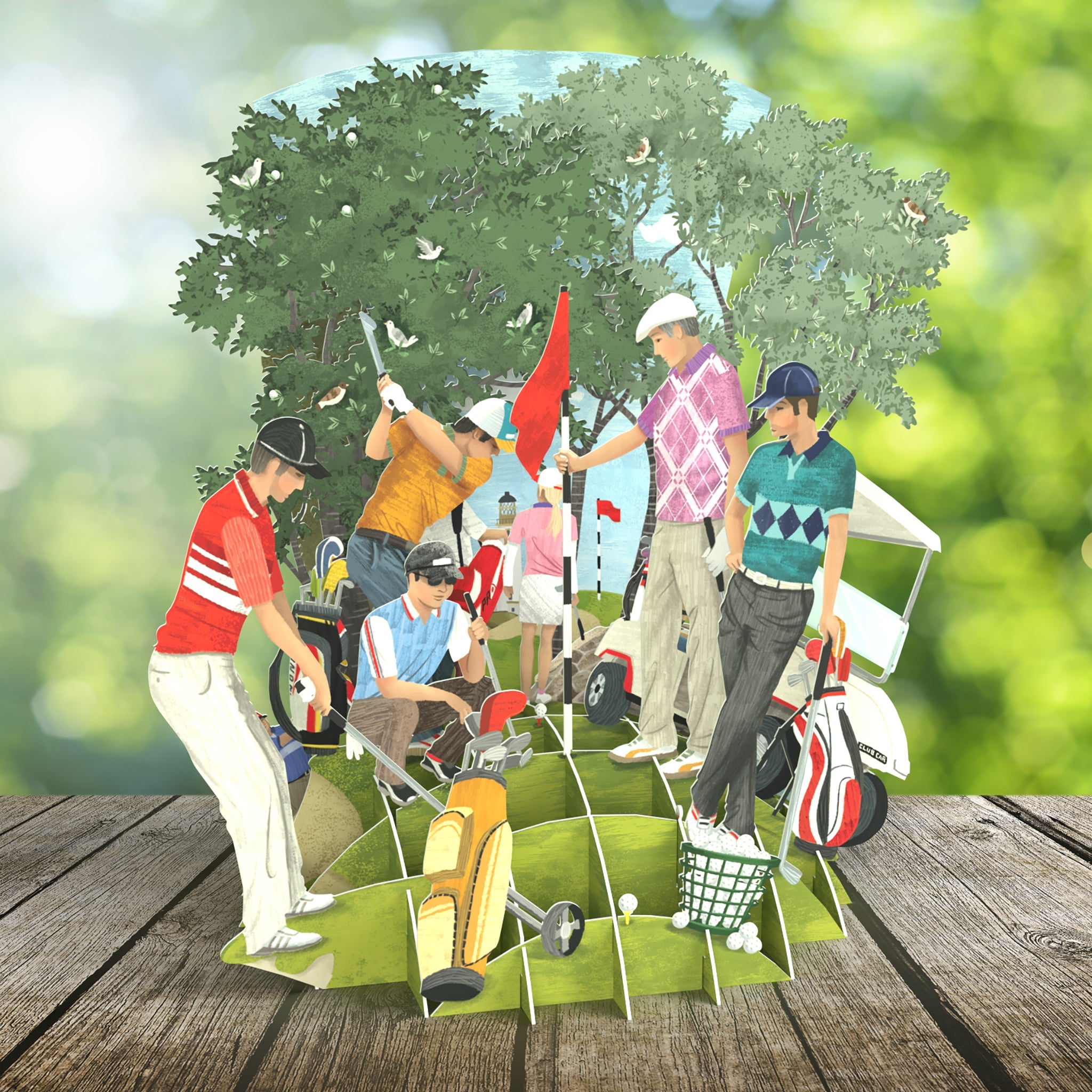 Golf World 3D Pop Up Card