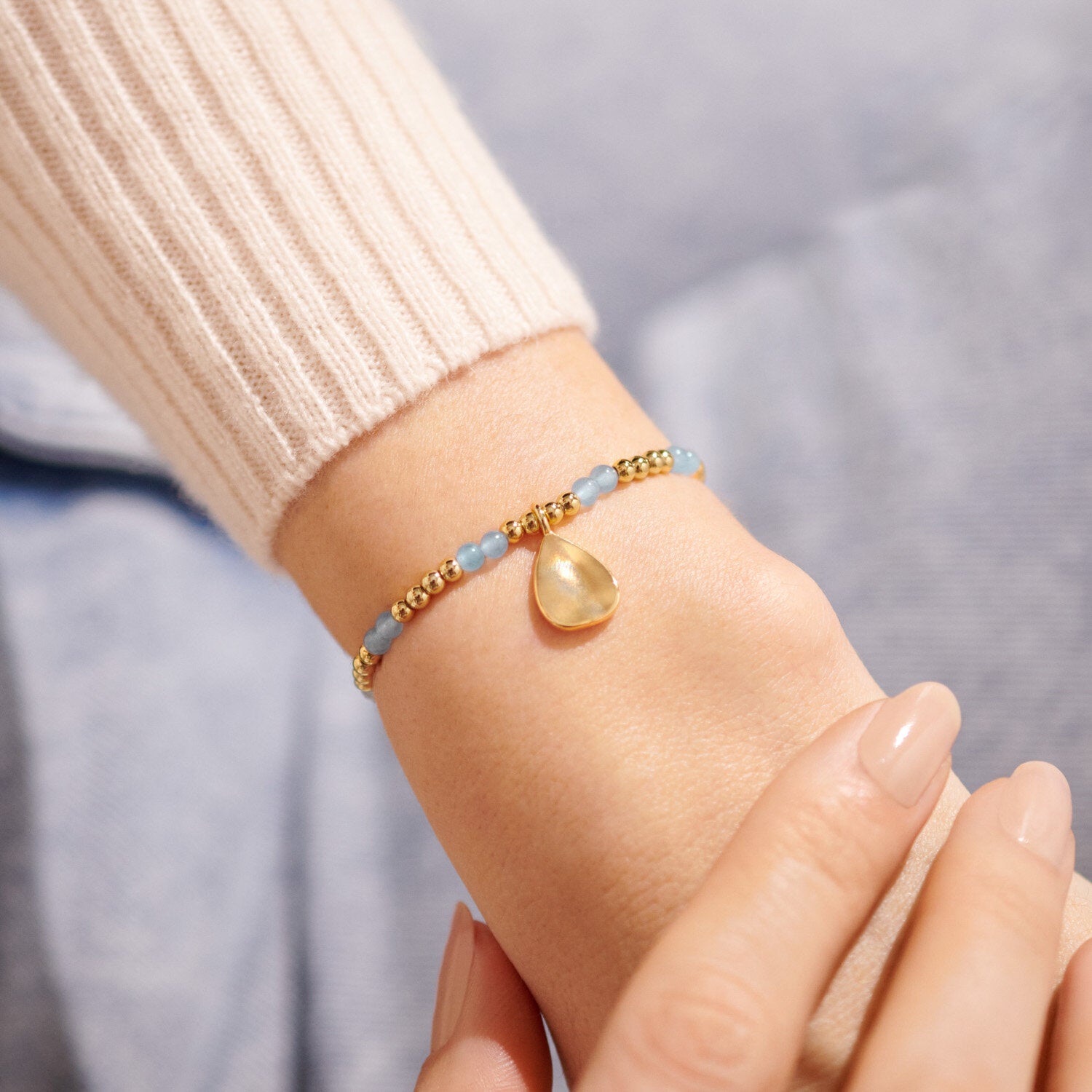 March - A Little Birthstone Gold Bracelet - Joma Jewellery