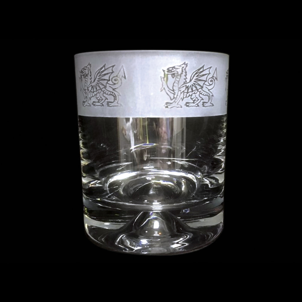 Welsh Dragon Frosted - Whiskey Tumbler