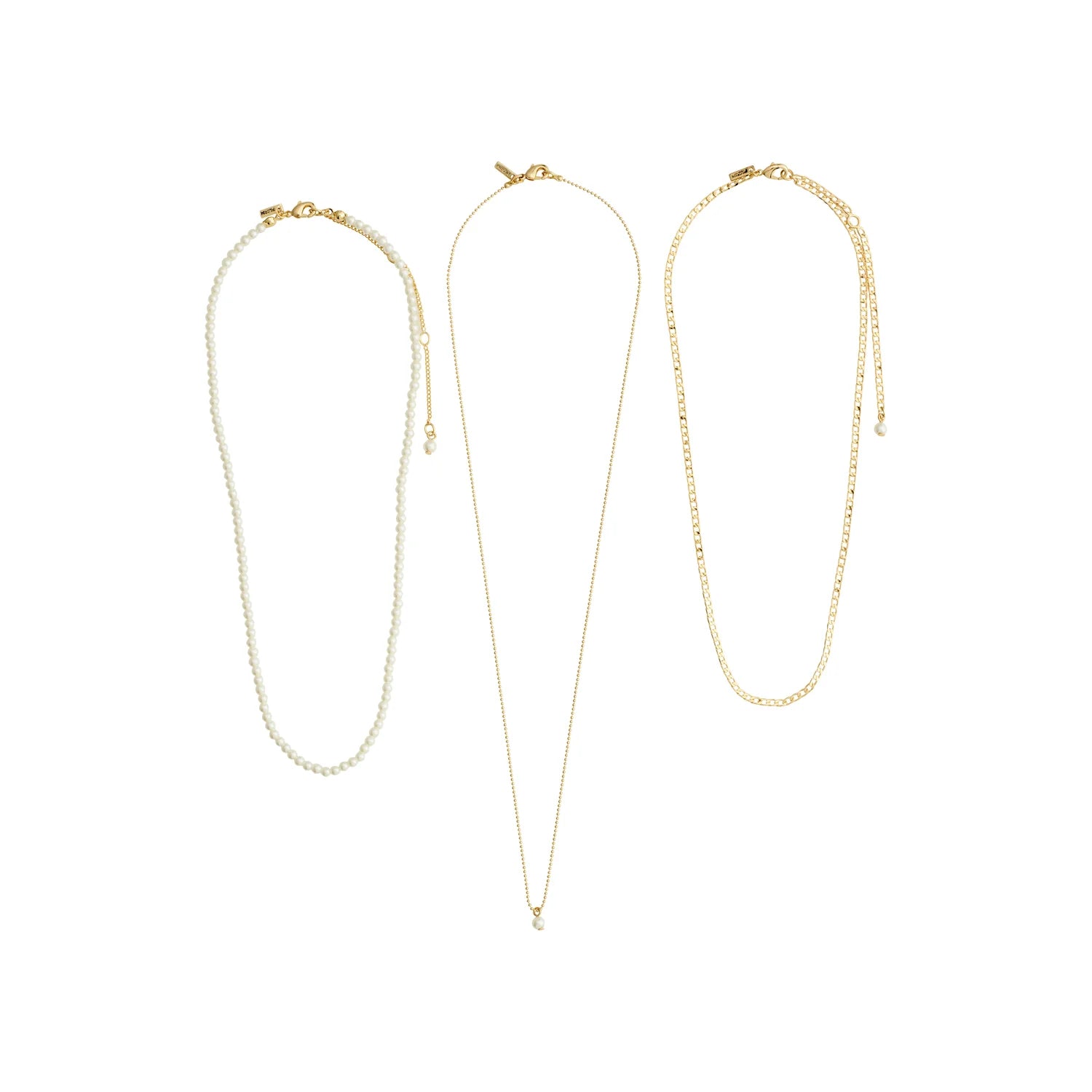 Baker necklace 3-in-1 set gold-plated - Pilgrim Jewellery