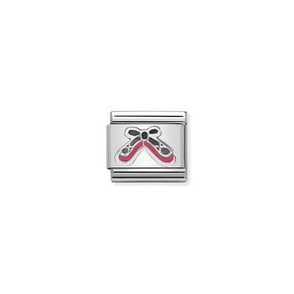 Silver Enamel - Ballet Shoes charm By Nomination Italy