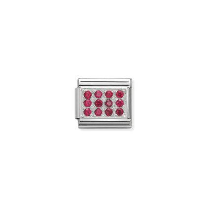Silver Pave - Red charm By Nomination Italy