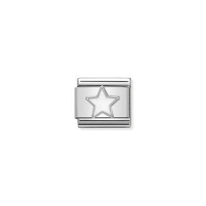 Silver Enamel - White Star charm By Nomination Italy