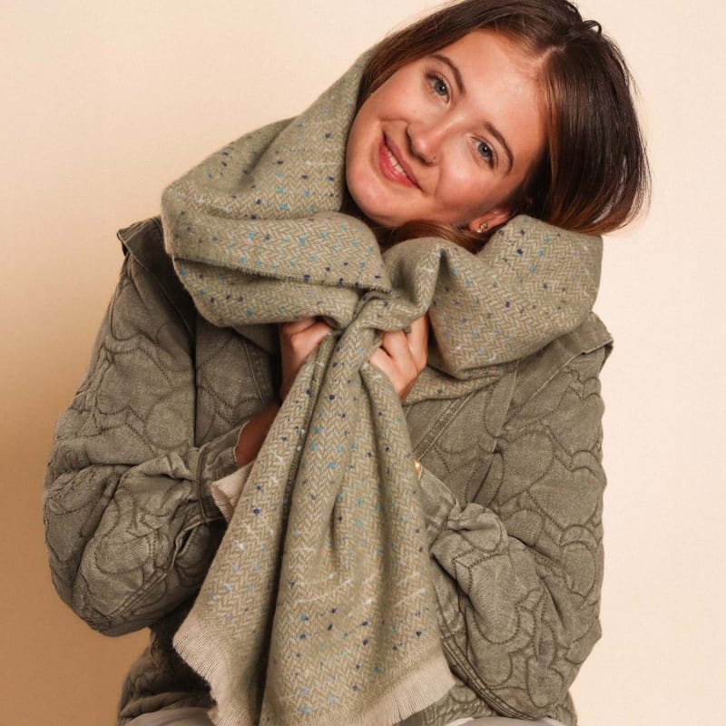 Winter Speckled Scarf - Green