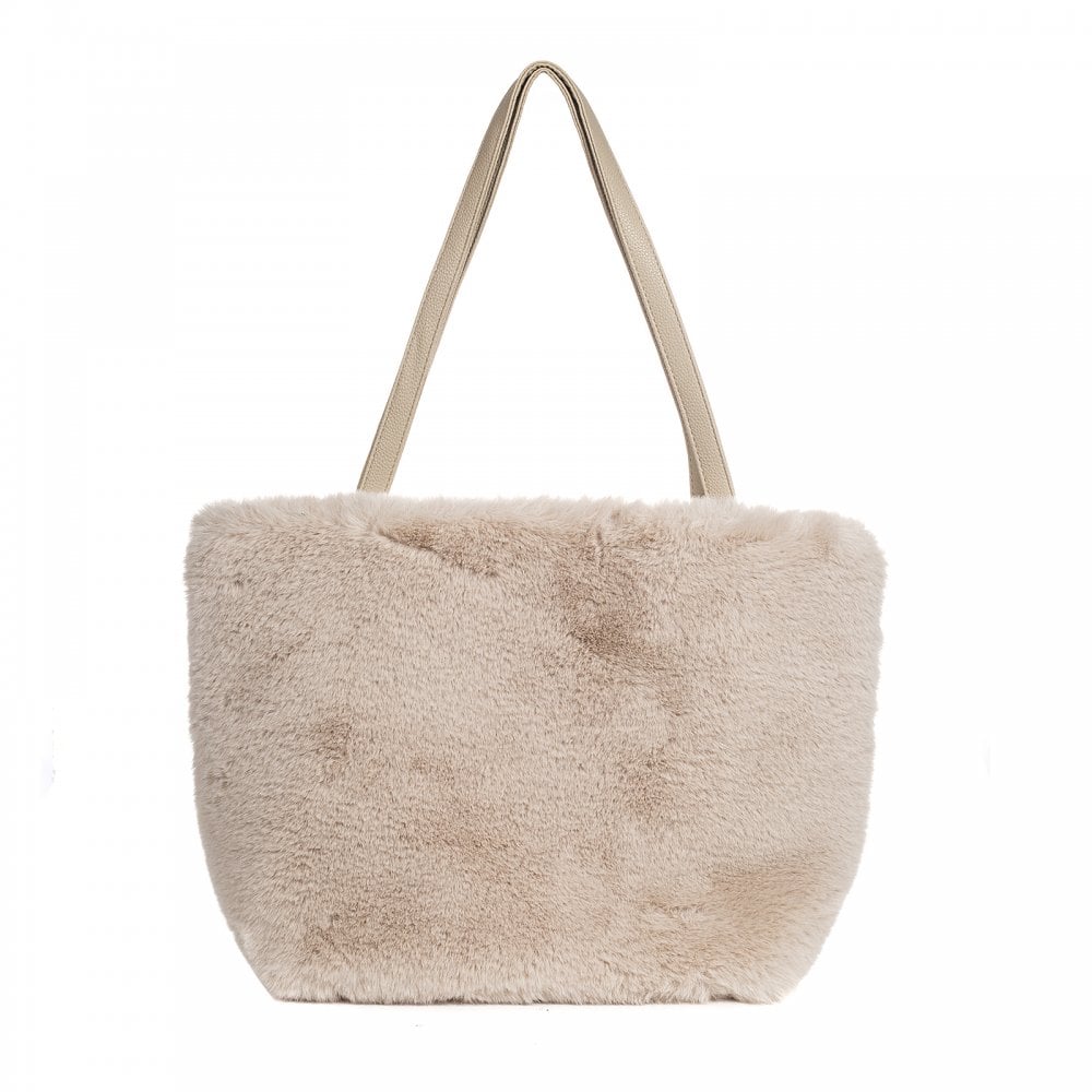 Tote Bag - Faux Fur - Stone