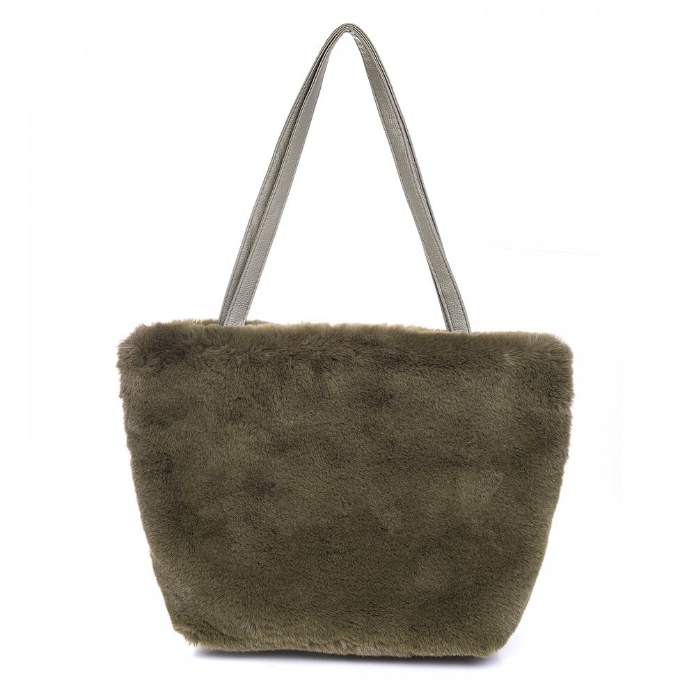 Tote Bag - Faux Fur - Olive