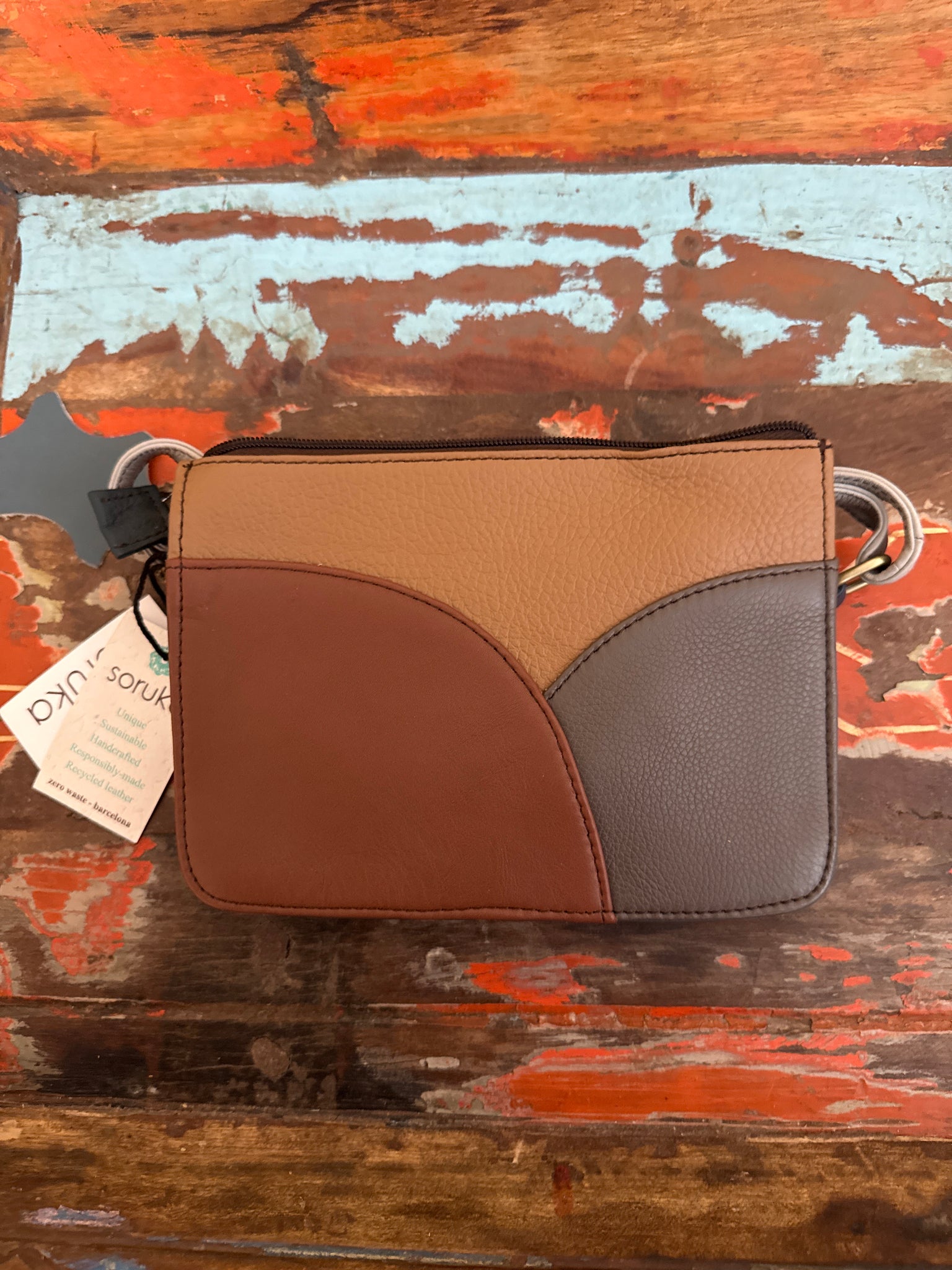 Meredith Bag - Green/Blue & Animal Print Soruka