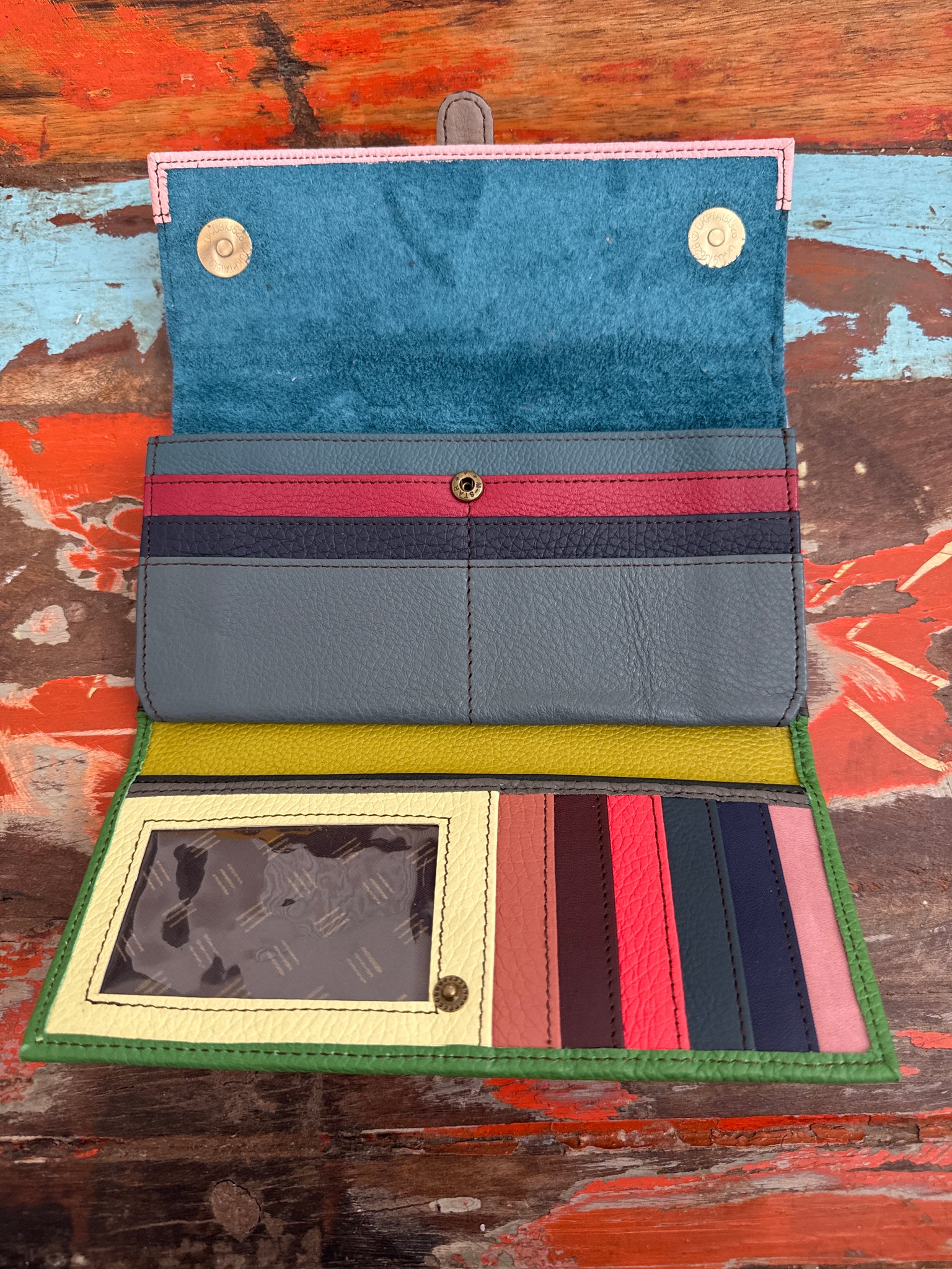 Half Moon Purse - Green,Pink & Animal Print - Soruka