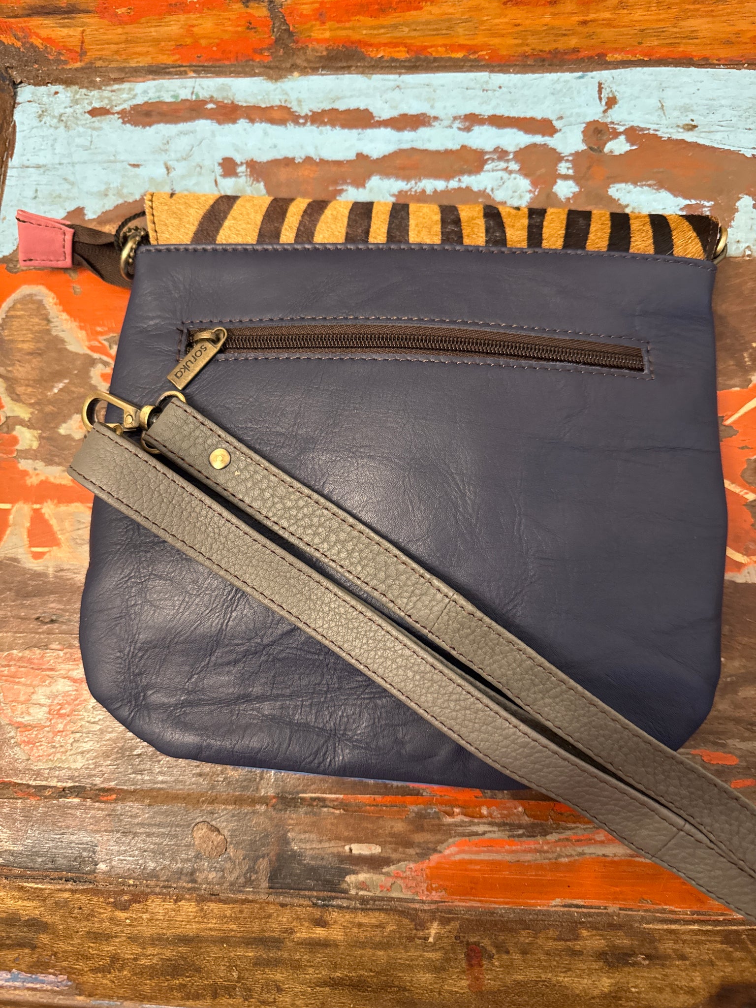 Lucy Crossbody Bag Reversible Tab - Blue - Soruka