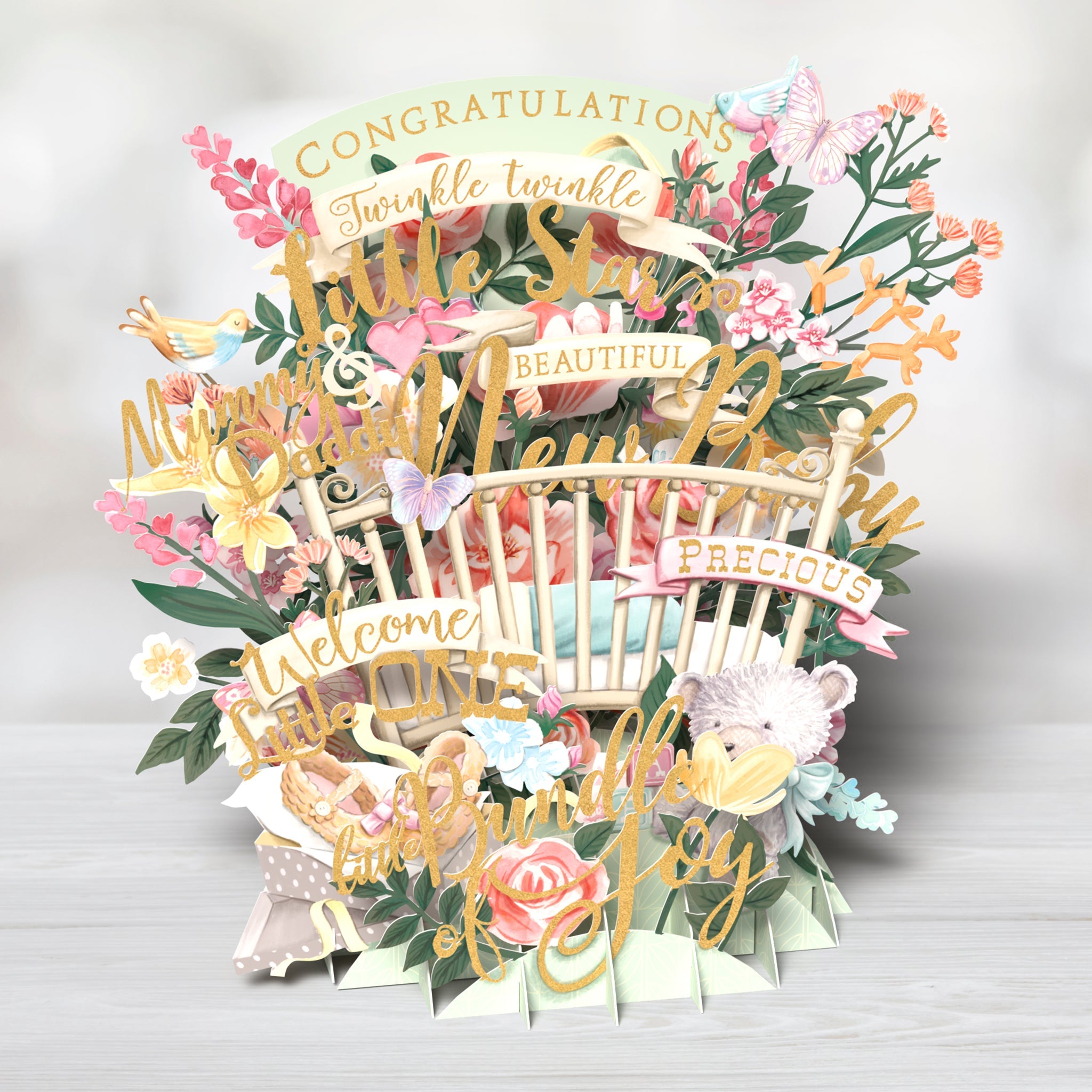 Beautiful New Baby 3D Pop Up Card
