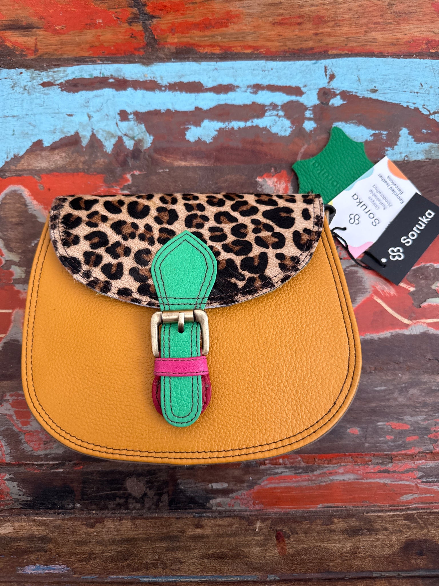 Ally Bag - Yellow, Green & Animal Print