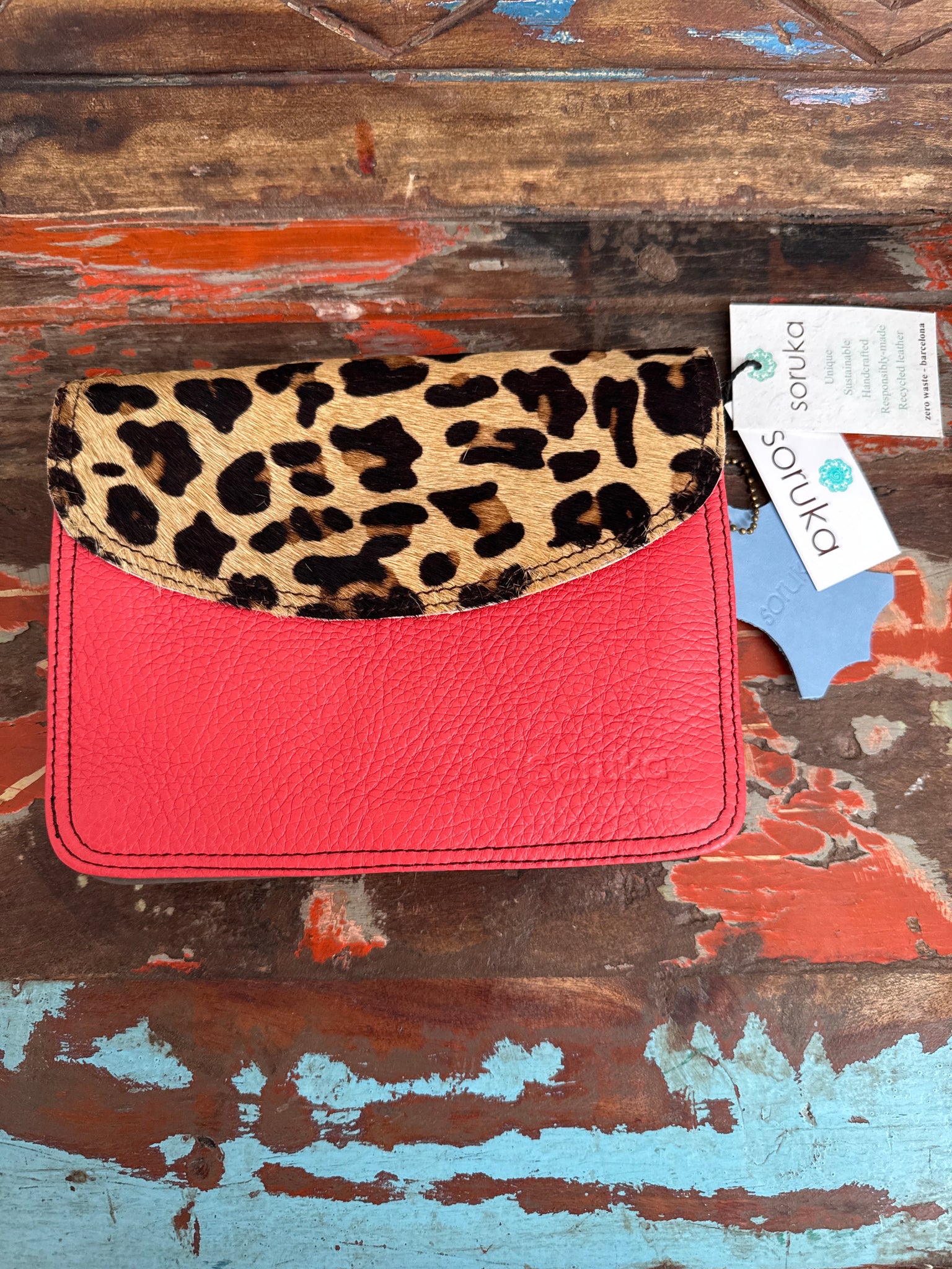 Beth Handbag - Orange & Animal Print - Soruka