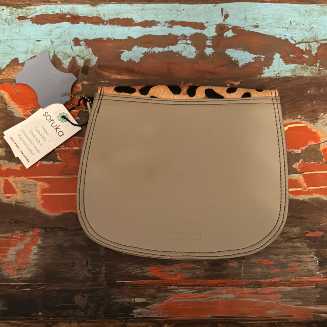 Ally Full Animal Print/Orange Buckle Handbag - Soruka