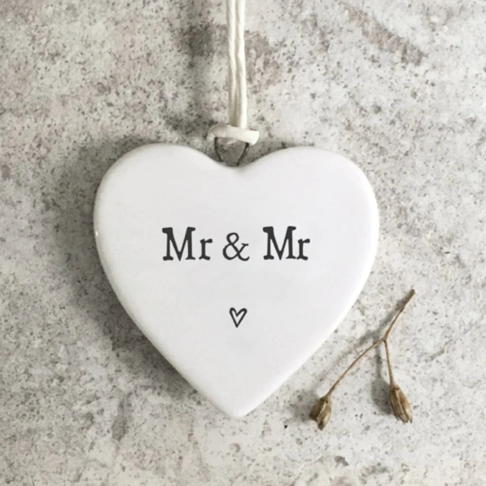 Mr & Mr Porcelain Miniature Heart - East Of India