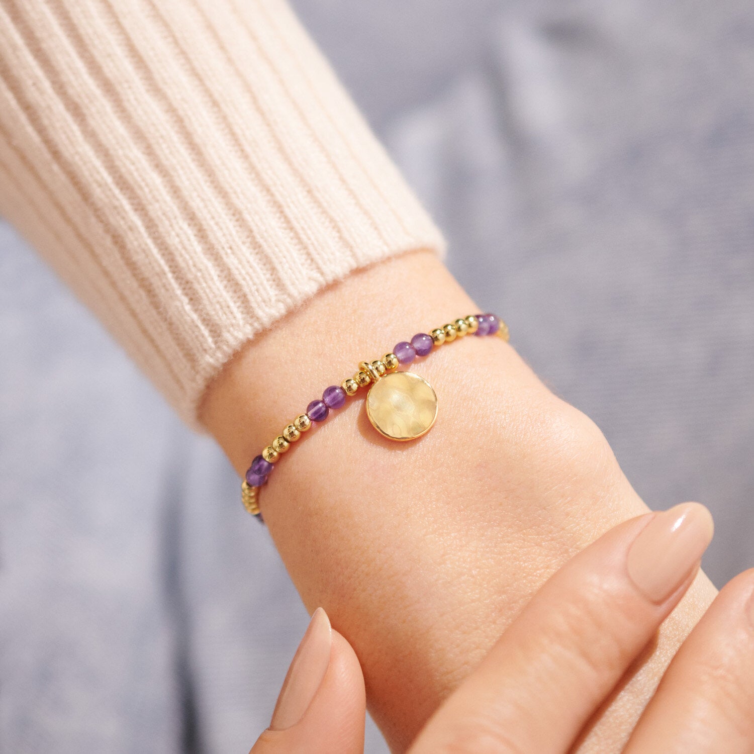 February - A Little Birthstone Gold Bracelet - Joma Jewellery