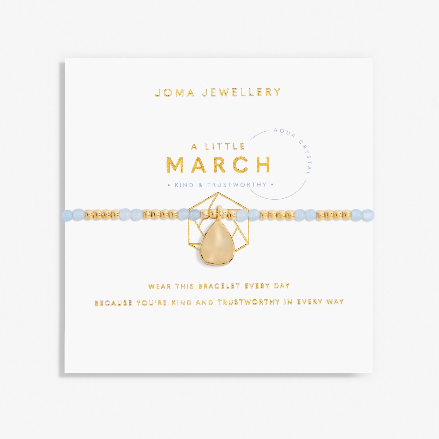 March - A Little Birthstone Gold Bracelet - Joma Jewellery