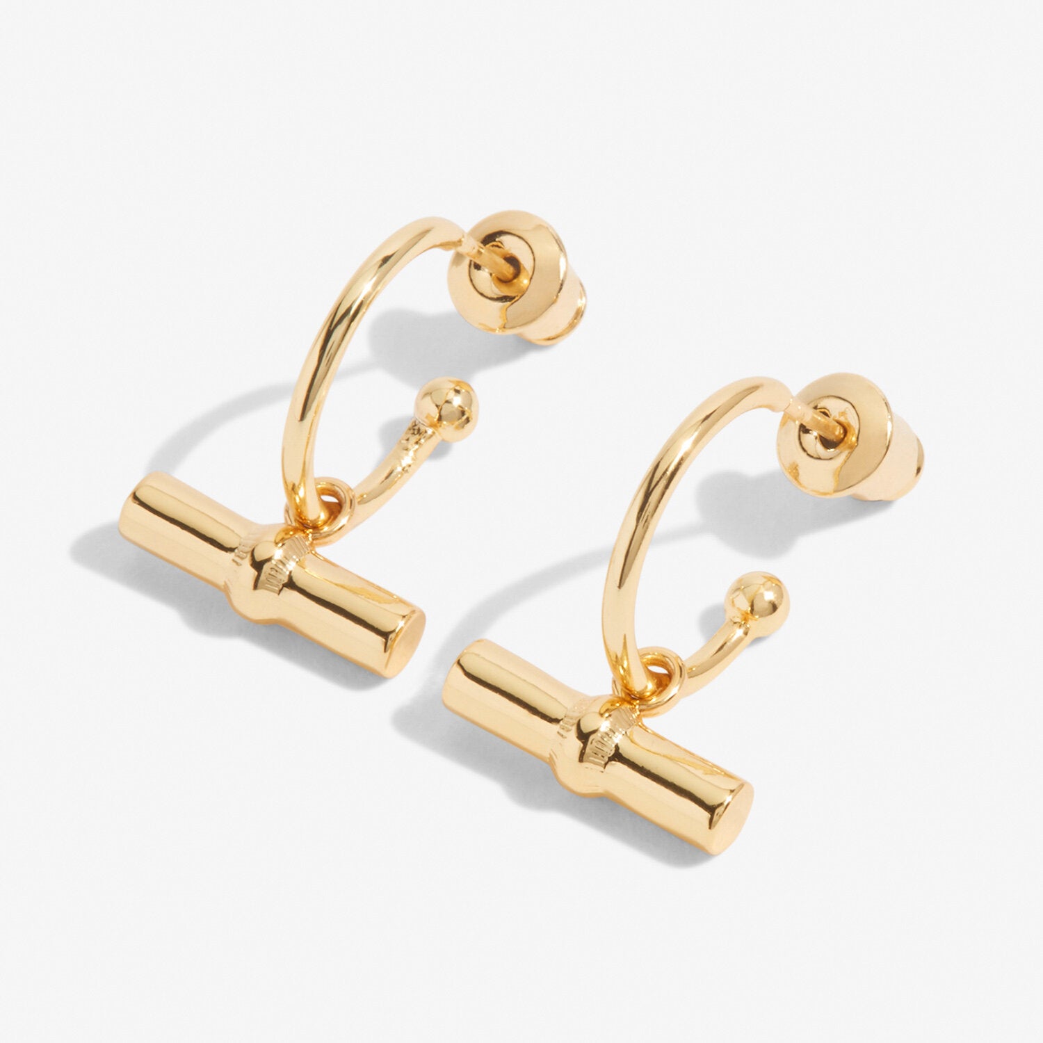 Aura Gold Bar Hoop Earrings - Joma Jewellery