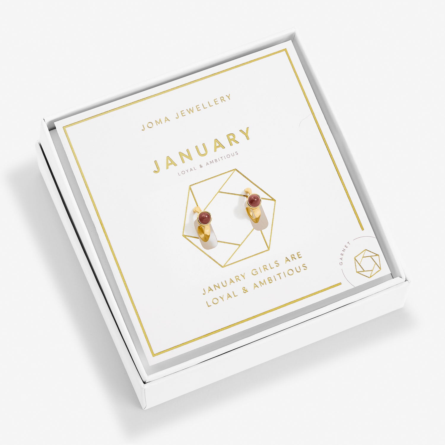 'January' Birthstone Hoop Earrings - Joma Jewellery