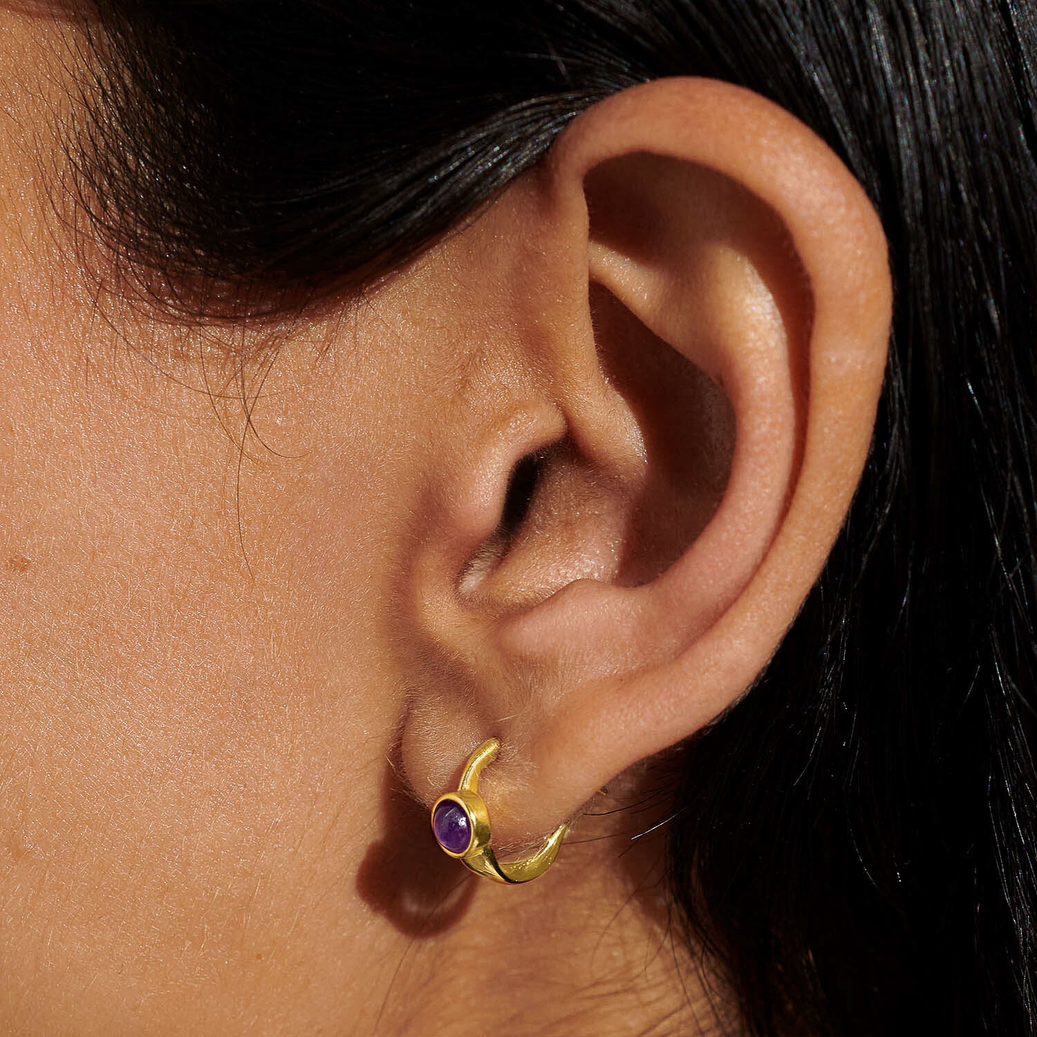 'February' Birthstone Hoop Earrings - Joma Jewellery