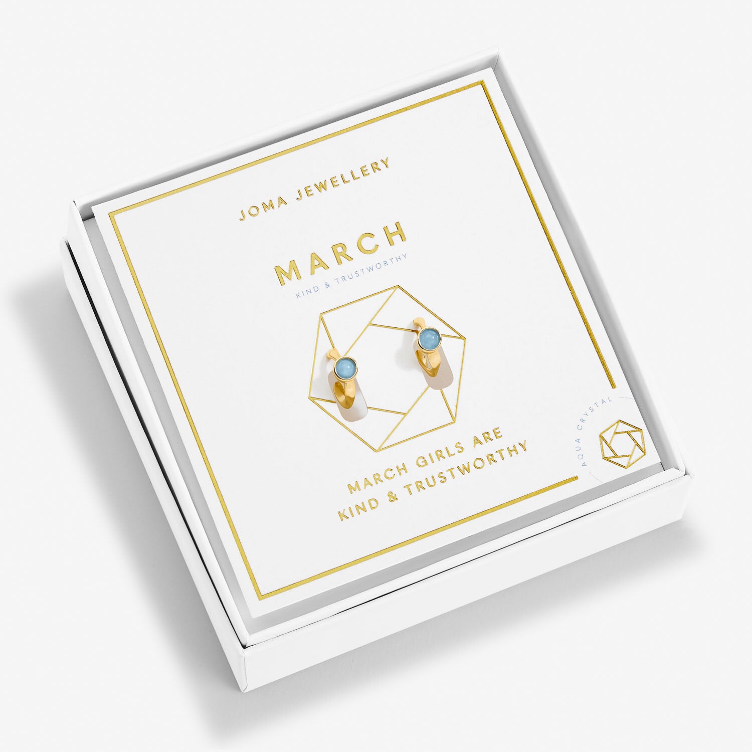 'March' Birthstone Hoop Earrings - Joma Jewellery