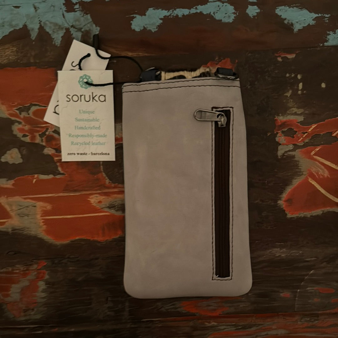 Zoe Phone Bag - Turquoise & Animal Print - Soruka