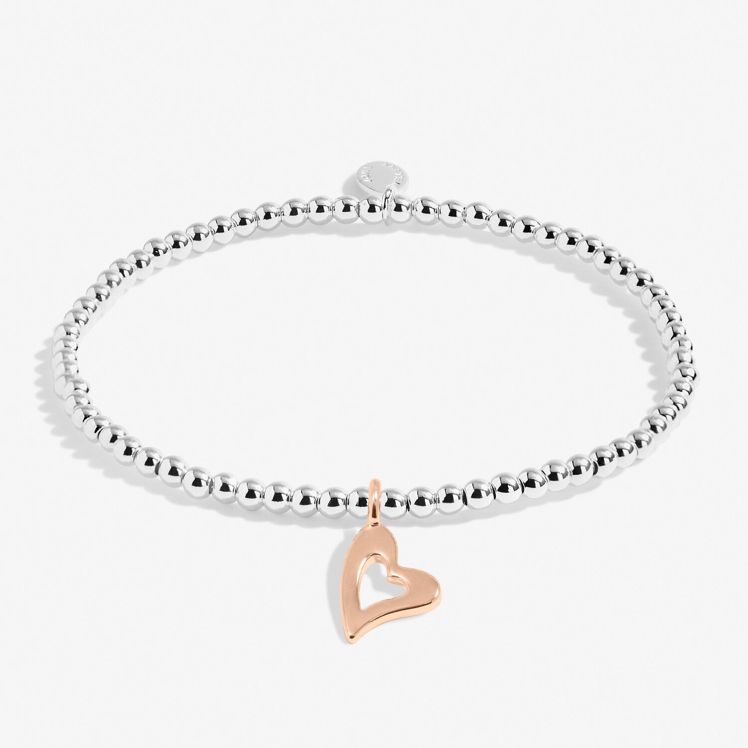 A Little 'Lucky To Have A Friend Like You' Bracelet In Silver And Rose Gold Plating