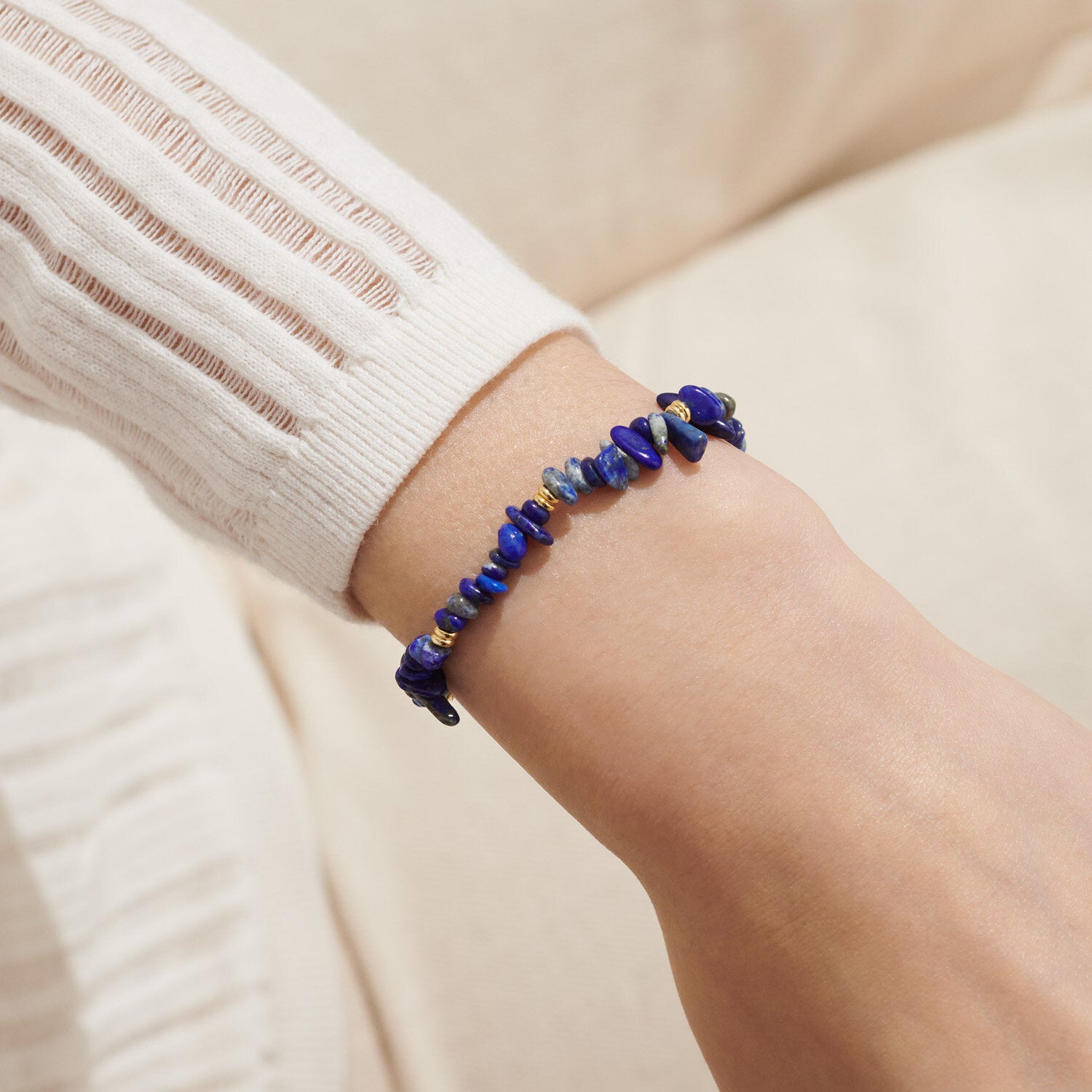 Manifestones Lapis Lazuli Bracelet In Gold Plating