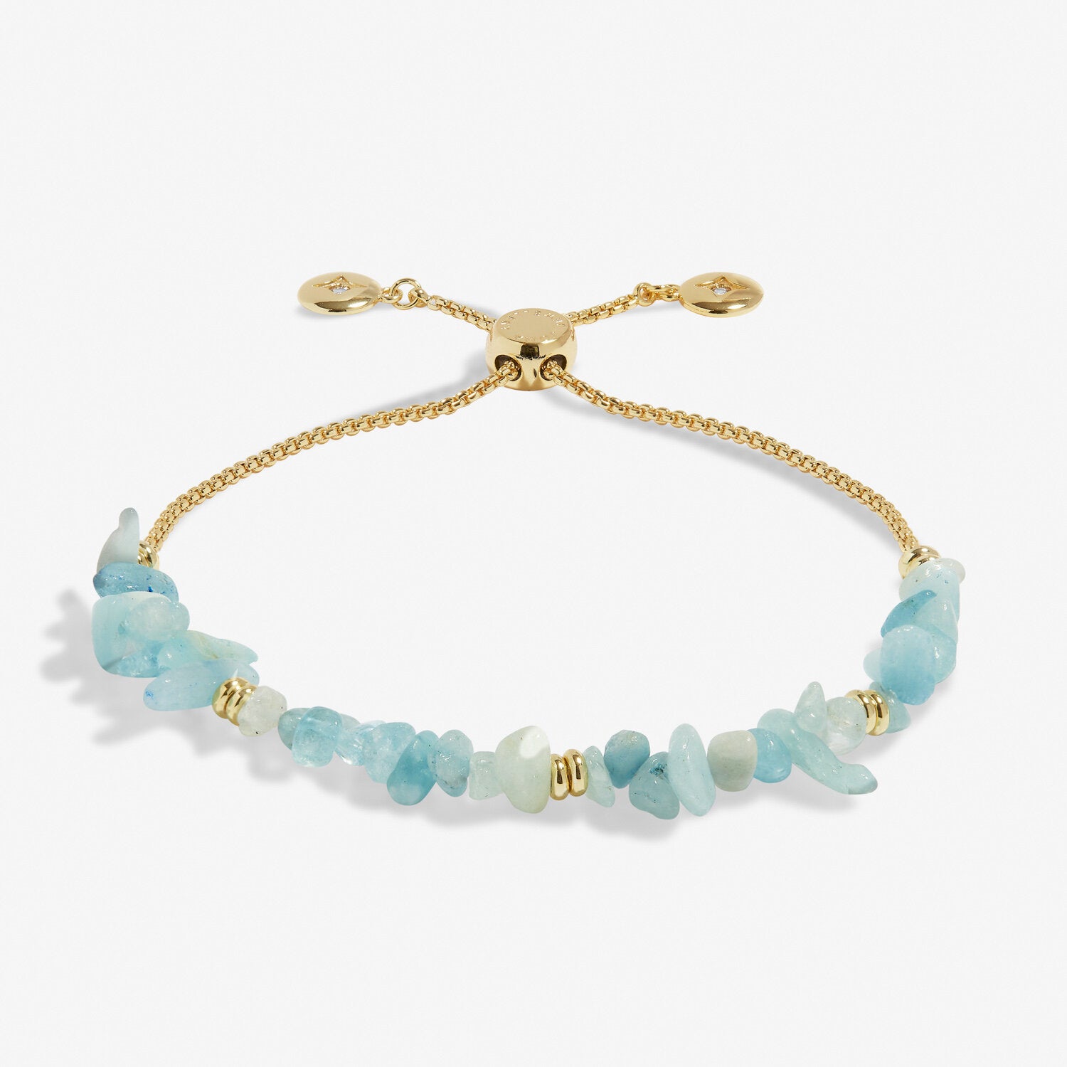 Manifestones Aquamarine Bracelet In Gold Plating