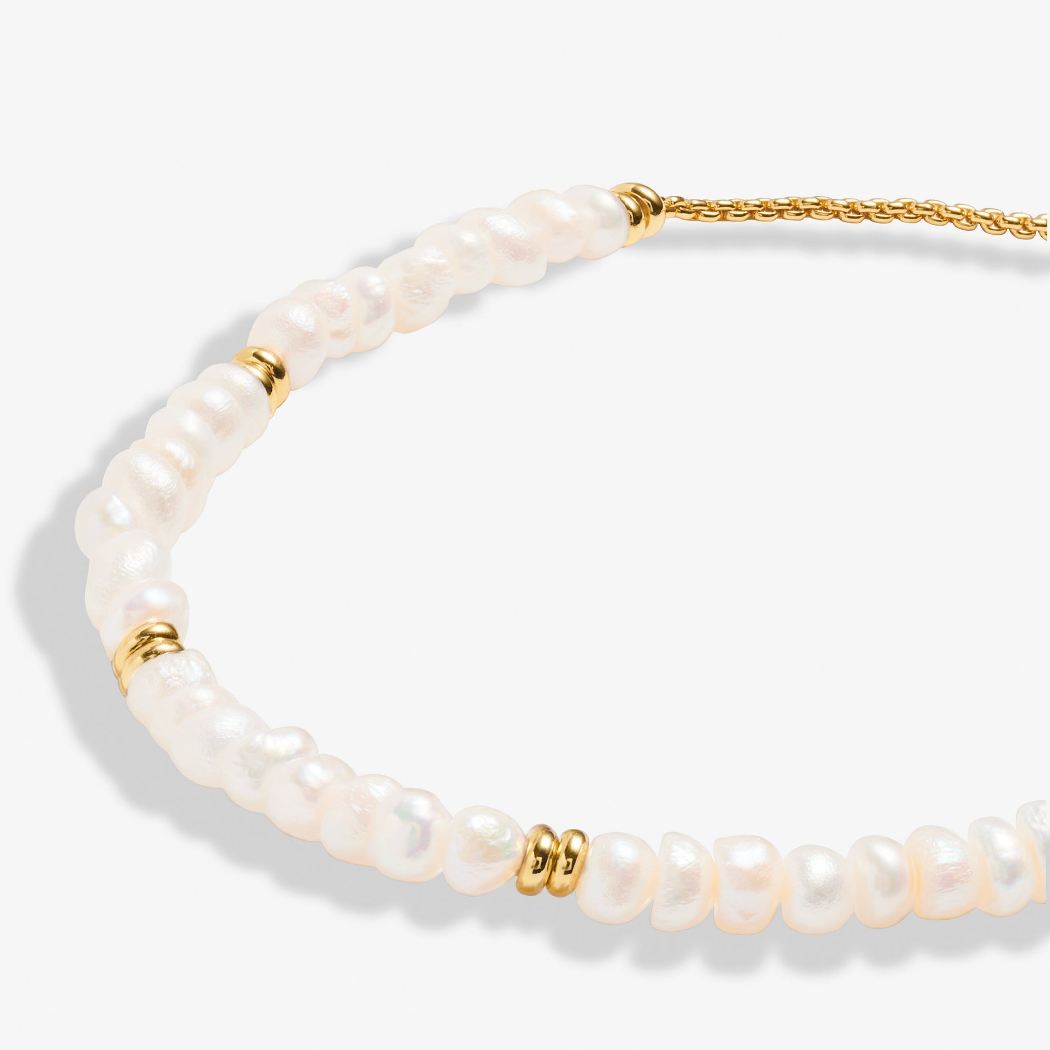 Manifestones Pearl Bracelet In Gold Plating