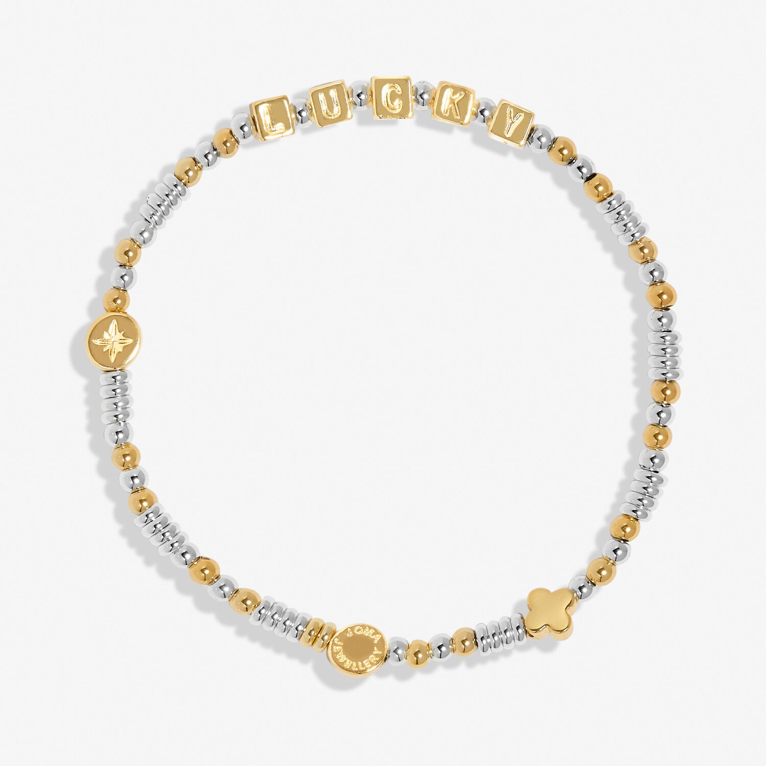 Happy Little Moments 'Lucky' Bracelet In Silver And Gold Plating