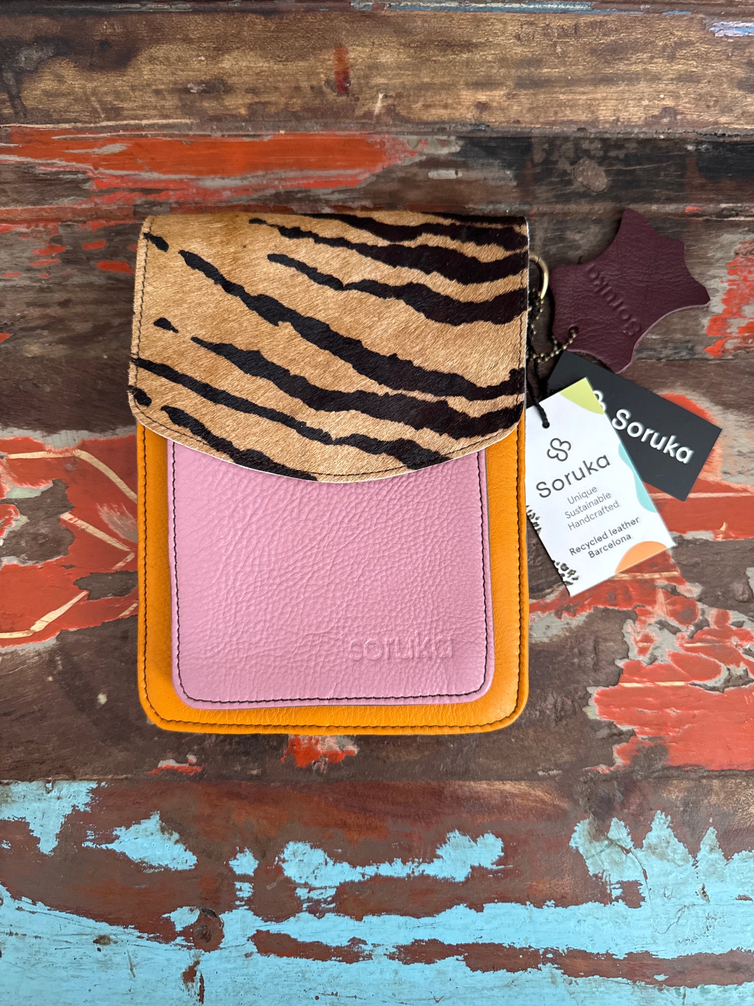 Aiko Bag - Pink, Mustard & Animal Print - Soruka