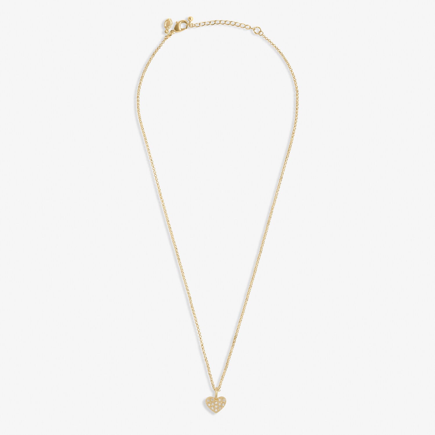 Mini Charms Pavé Heart Necklace In Gold Plating