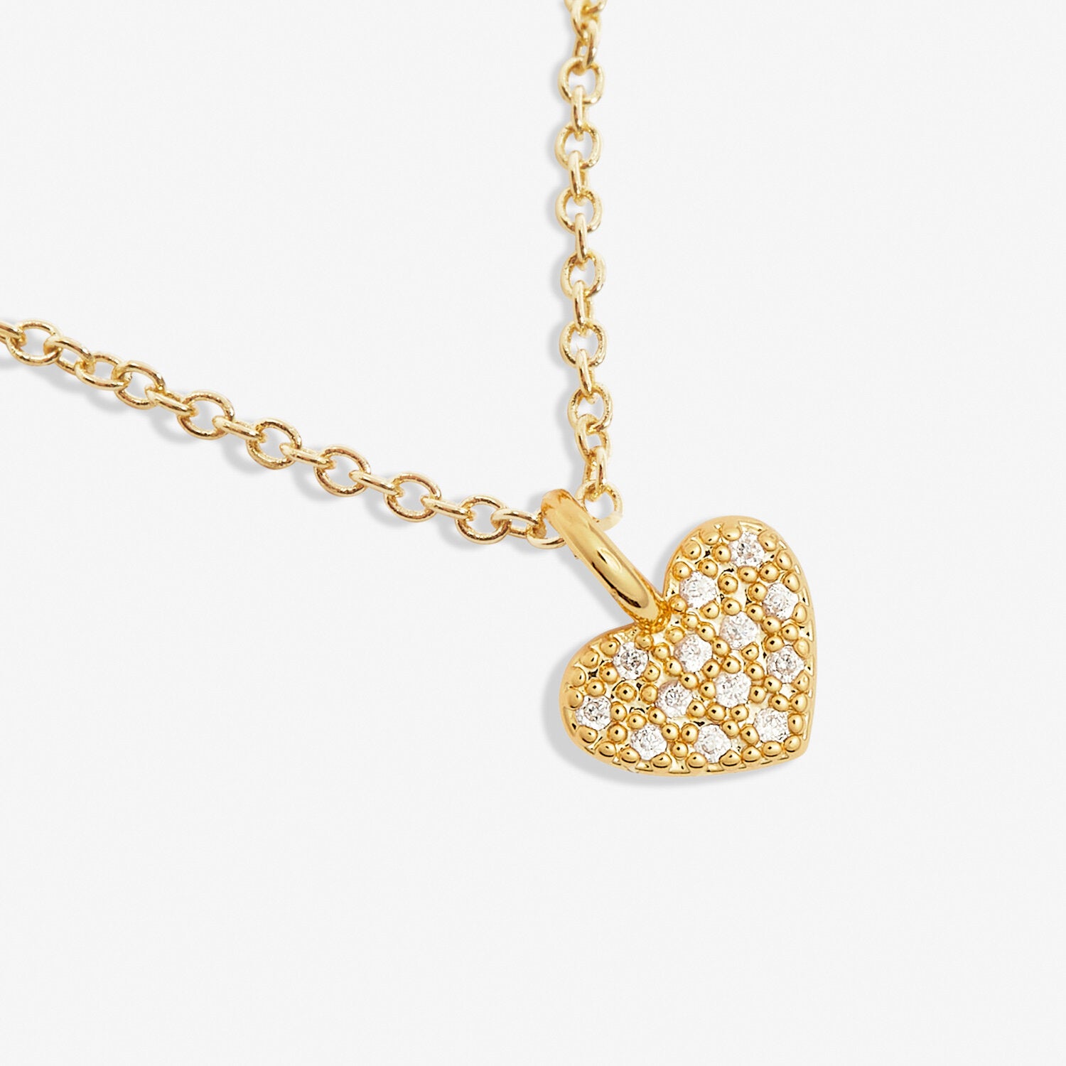 Mini Charms Pavé Heart Necklace In Gold Plating