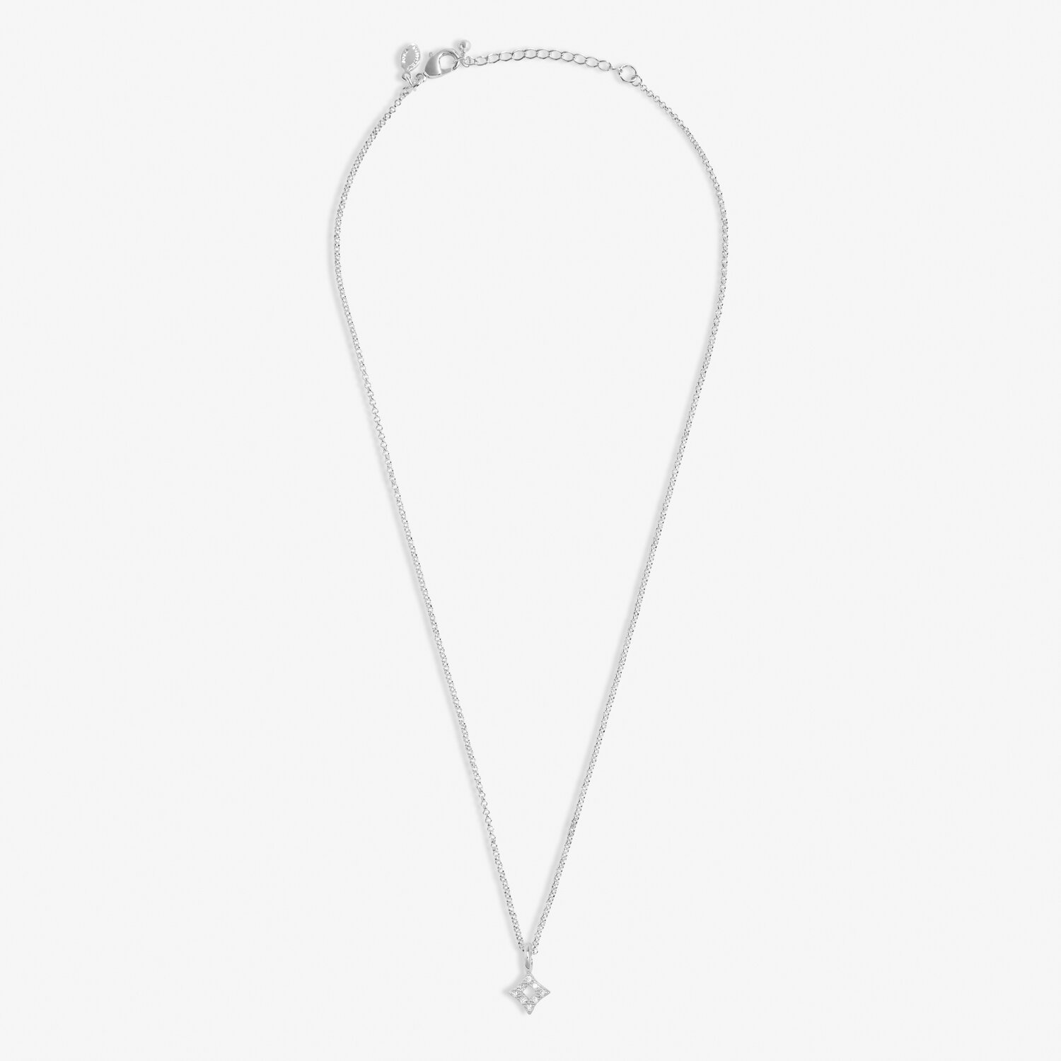 Mini Charms Pavé Diamond Necklace In Silver Plating