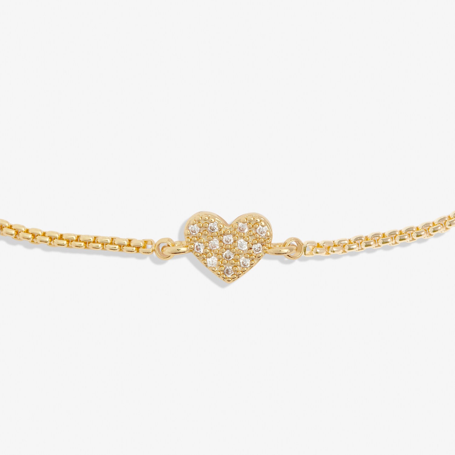 Mini Charms Pavé Heart Bracelet In Gold Plating