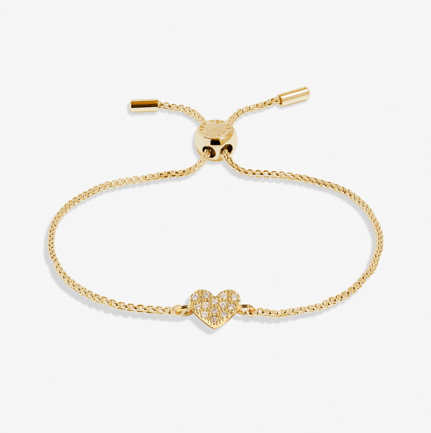 Mini Charms Pavé Heart Bracelet In Gold Plating