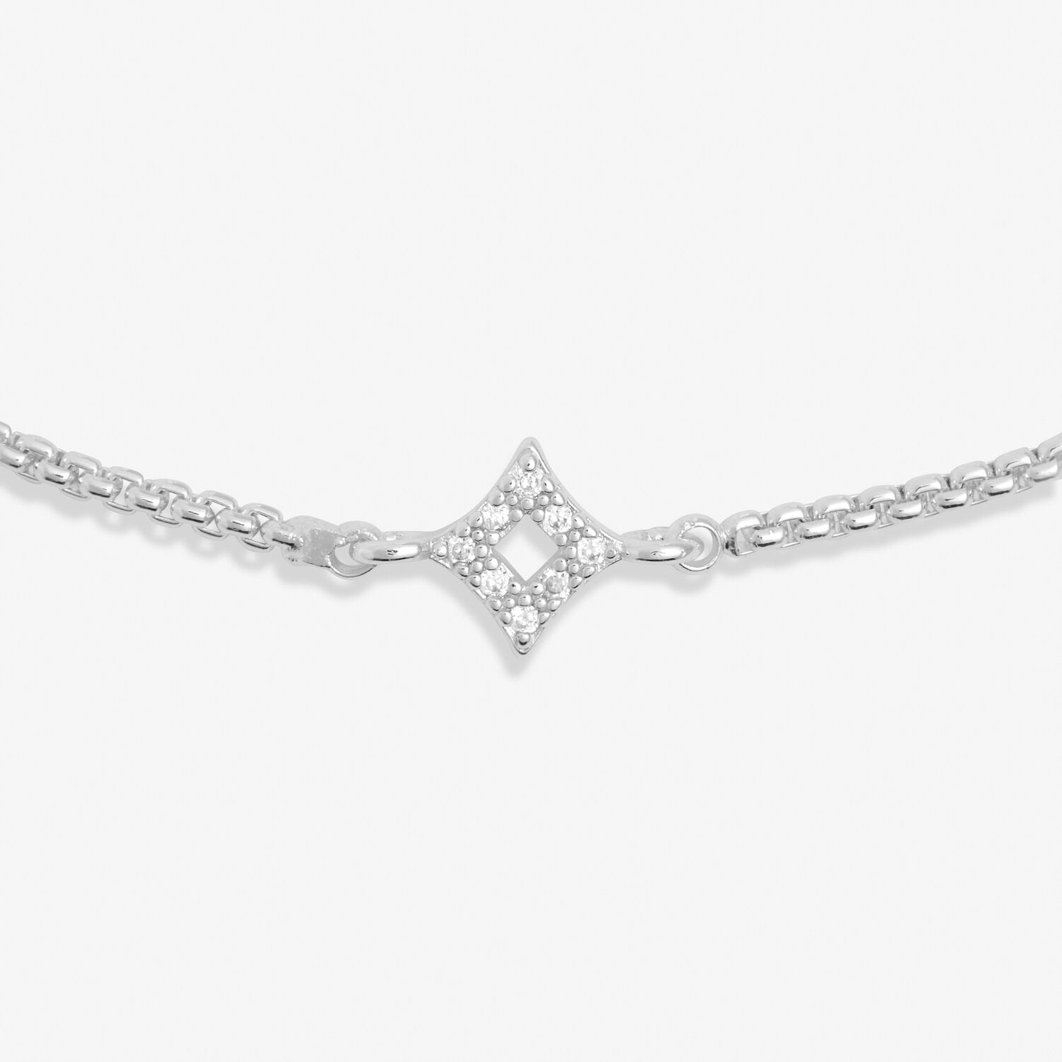 Mini Charms Pavé Diamond Bracelet In Silver Plating