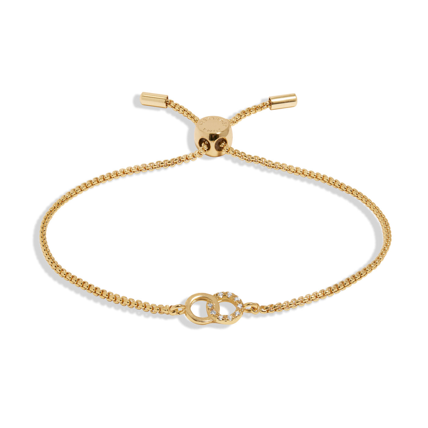 Mini Charms Pavé Linked Circles Bracelet In Gold Plating