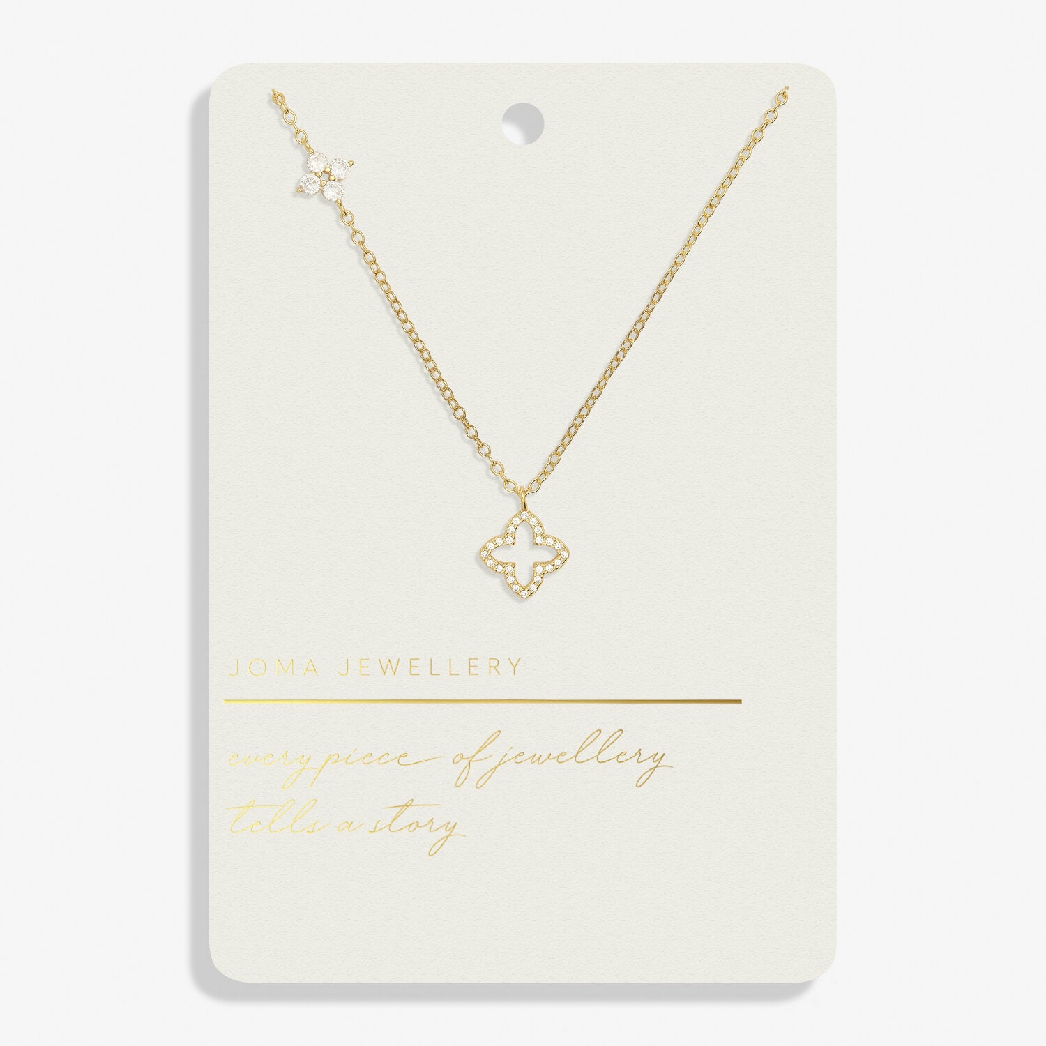 Style Stories Pavé Clover Necklace In Gold Plating