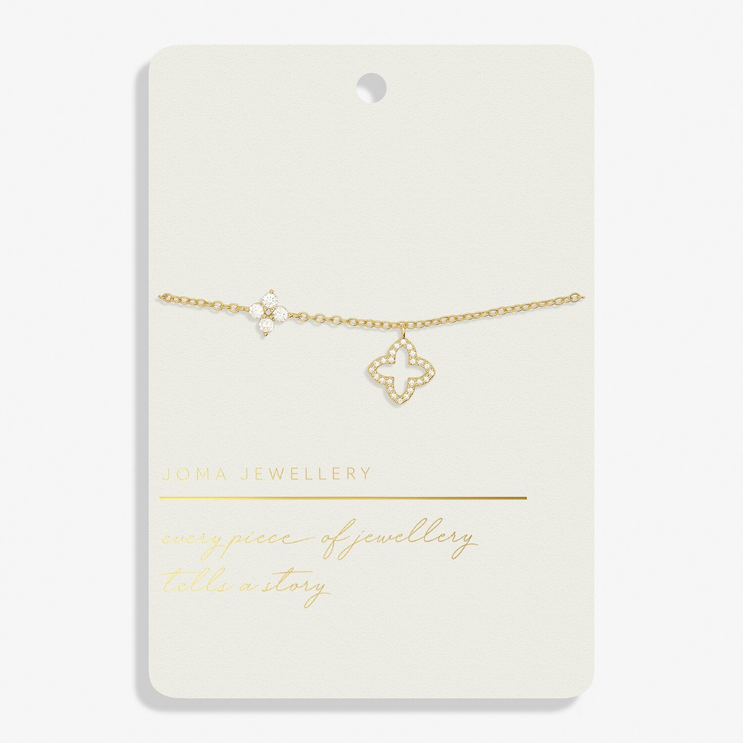 Style Stories Pavé Clover Bracelet In Gold Plating