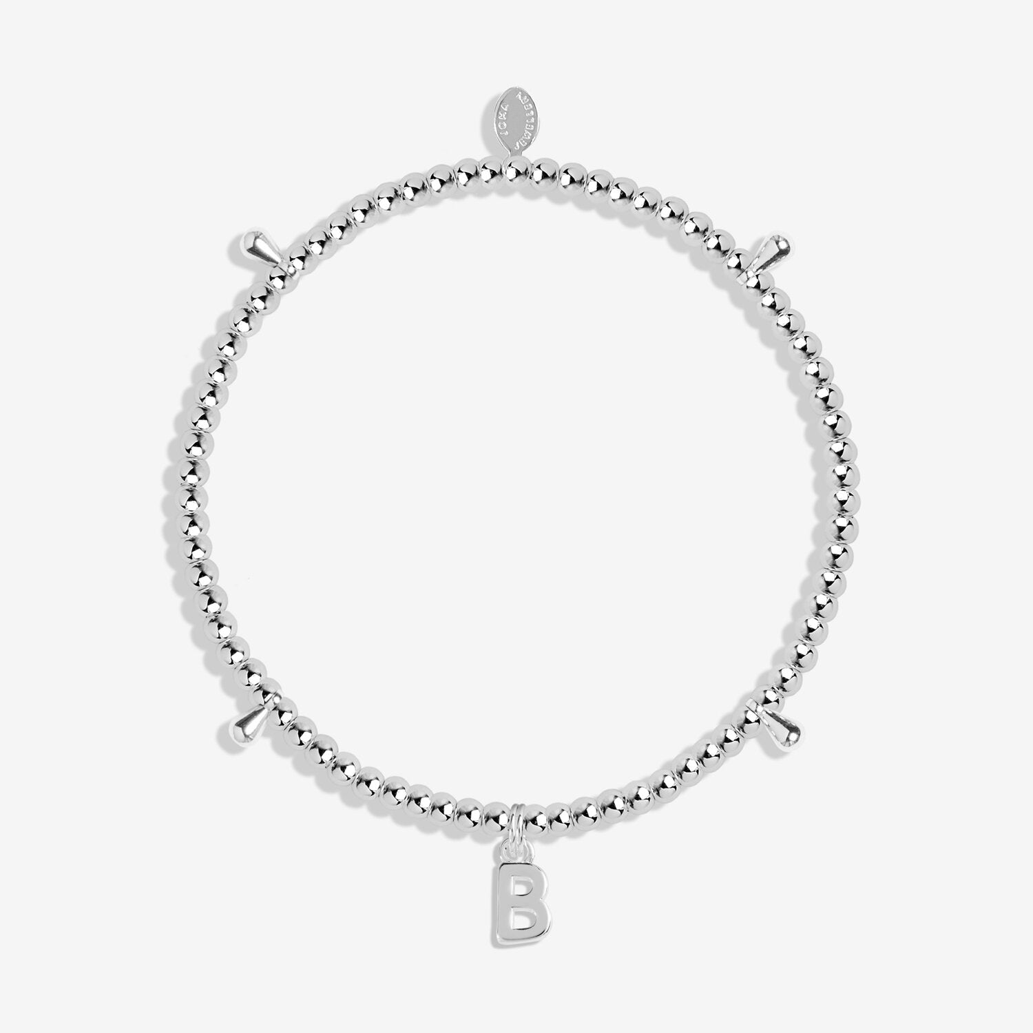 Alphabet A Little 'B' Bracelet In Silver Plating