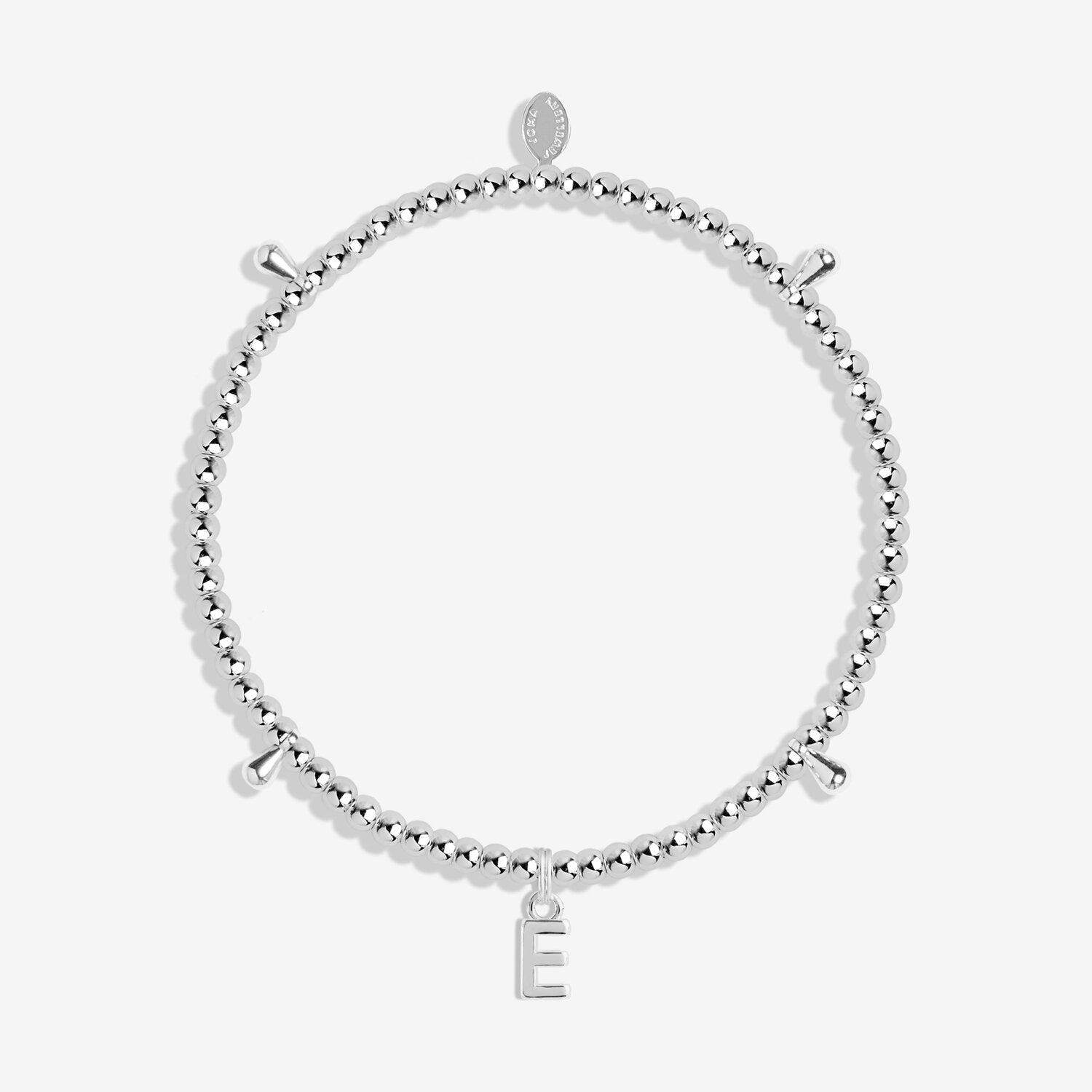 Alphabet A Little 'E' Bracelet In Silver Plating