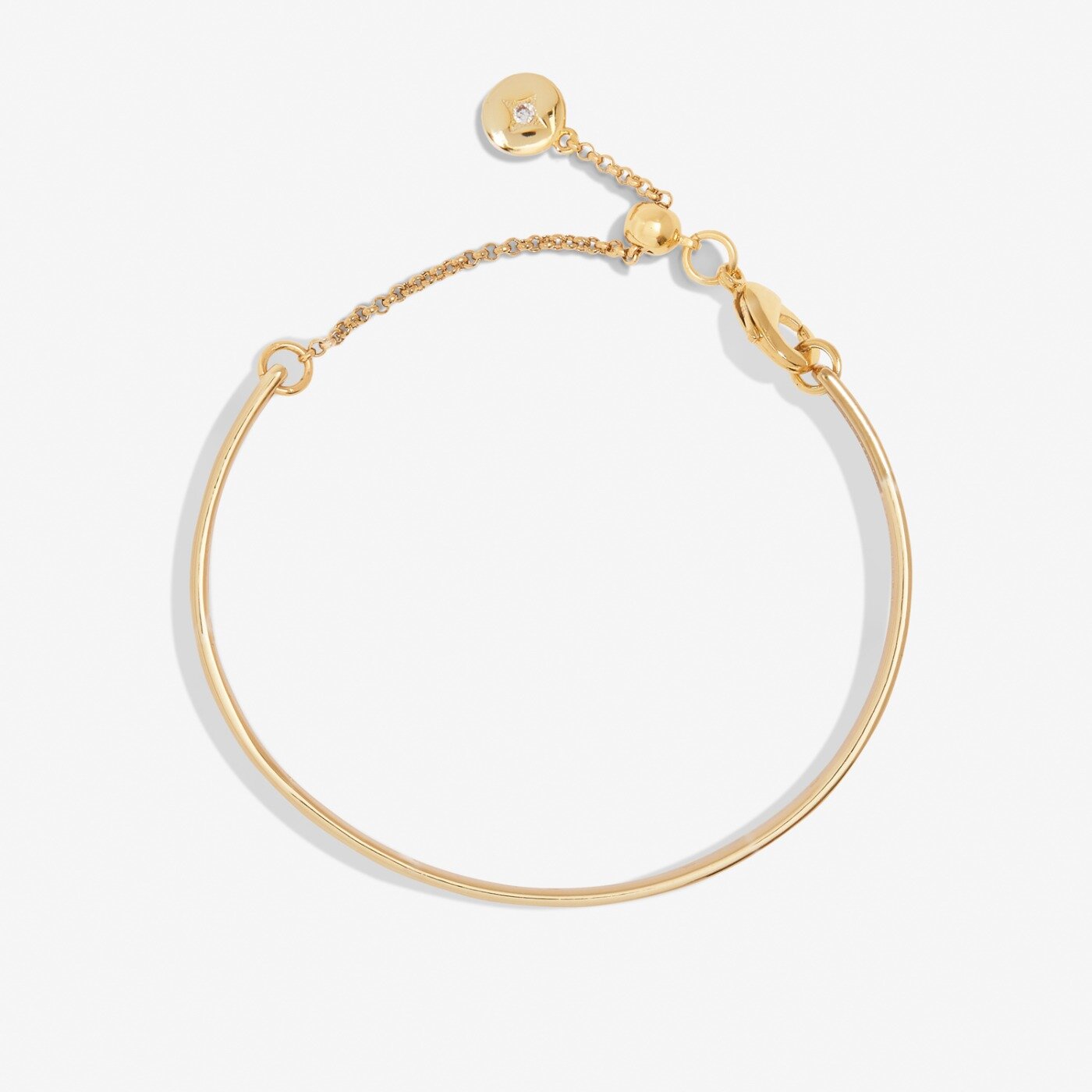 Cubic Zirconia Bangle Bracelet Bar In Gold Plating