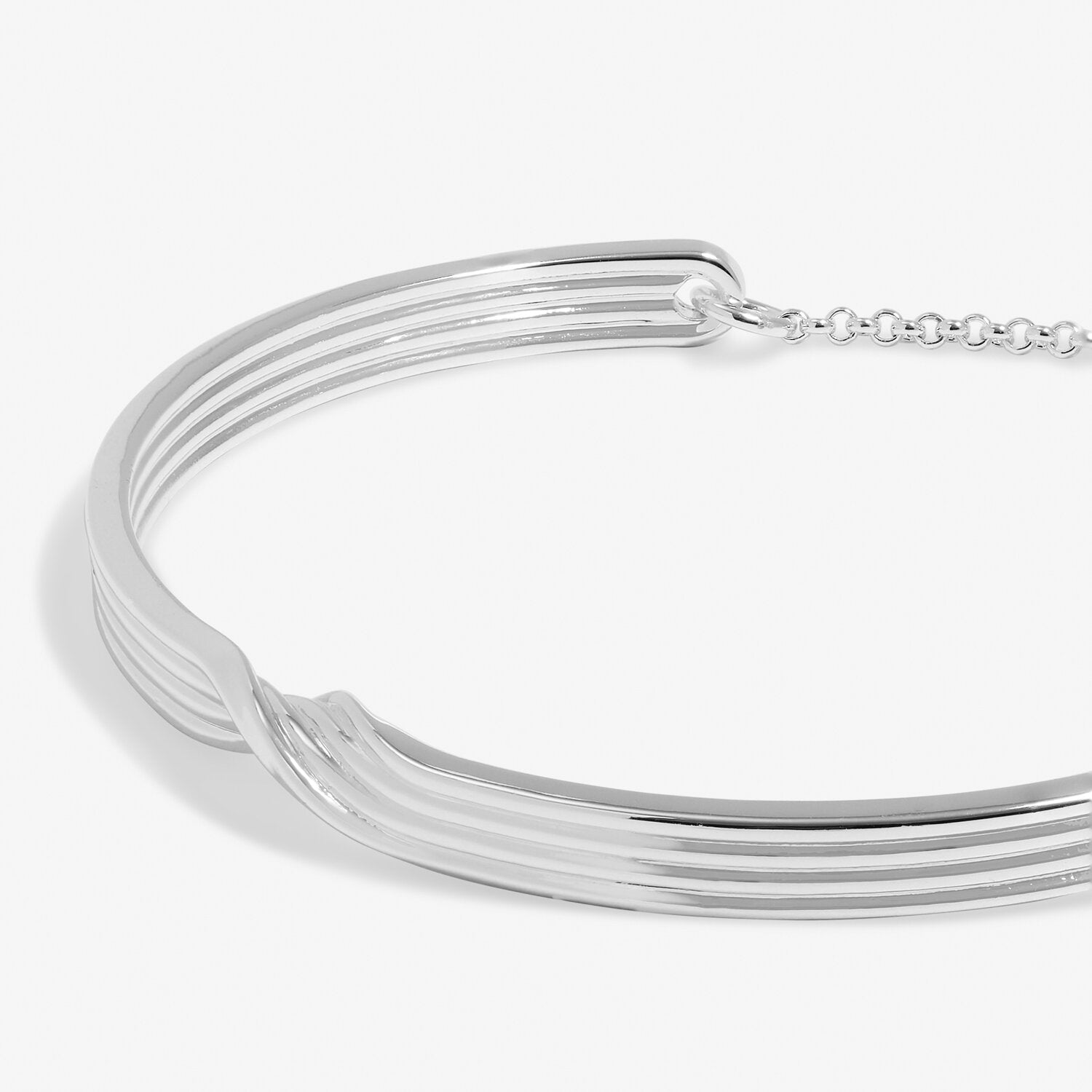 Twist Bangle Bracelet Bar In Silver Plating