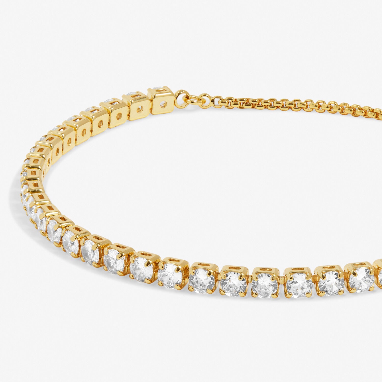 Cubic Zirconia Tennis Bracelet Bar In Gold Plating