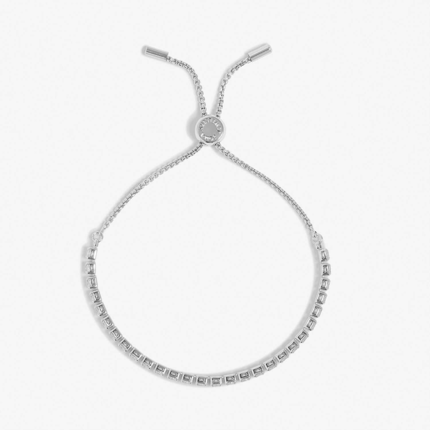 Cubic Zirconia Tennis Bracelet Bar In Silver Plating