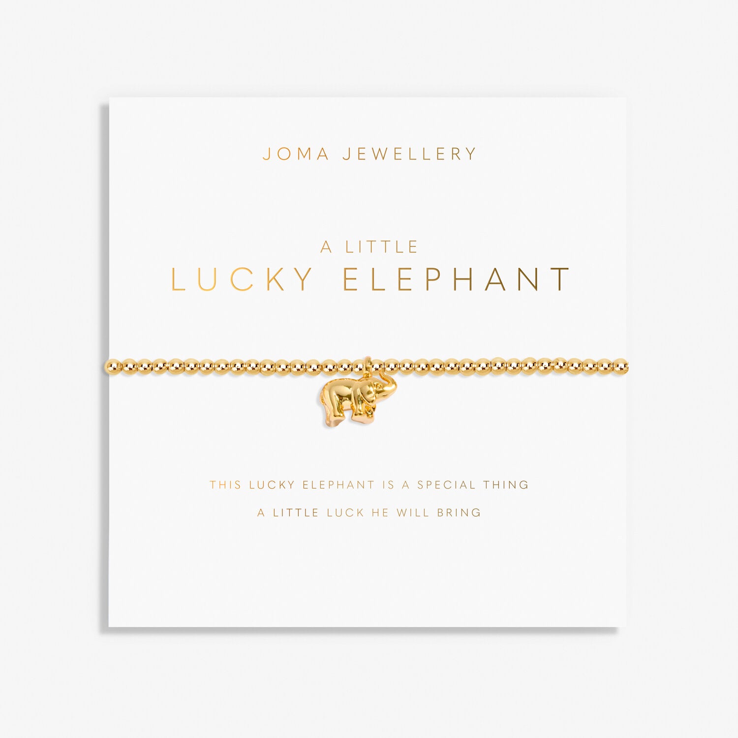 A Little Lucky Elephant Bracelet - Gold - Joma Jewellery