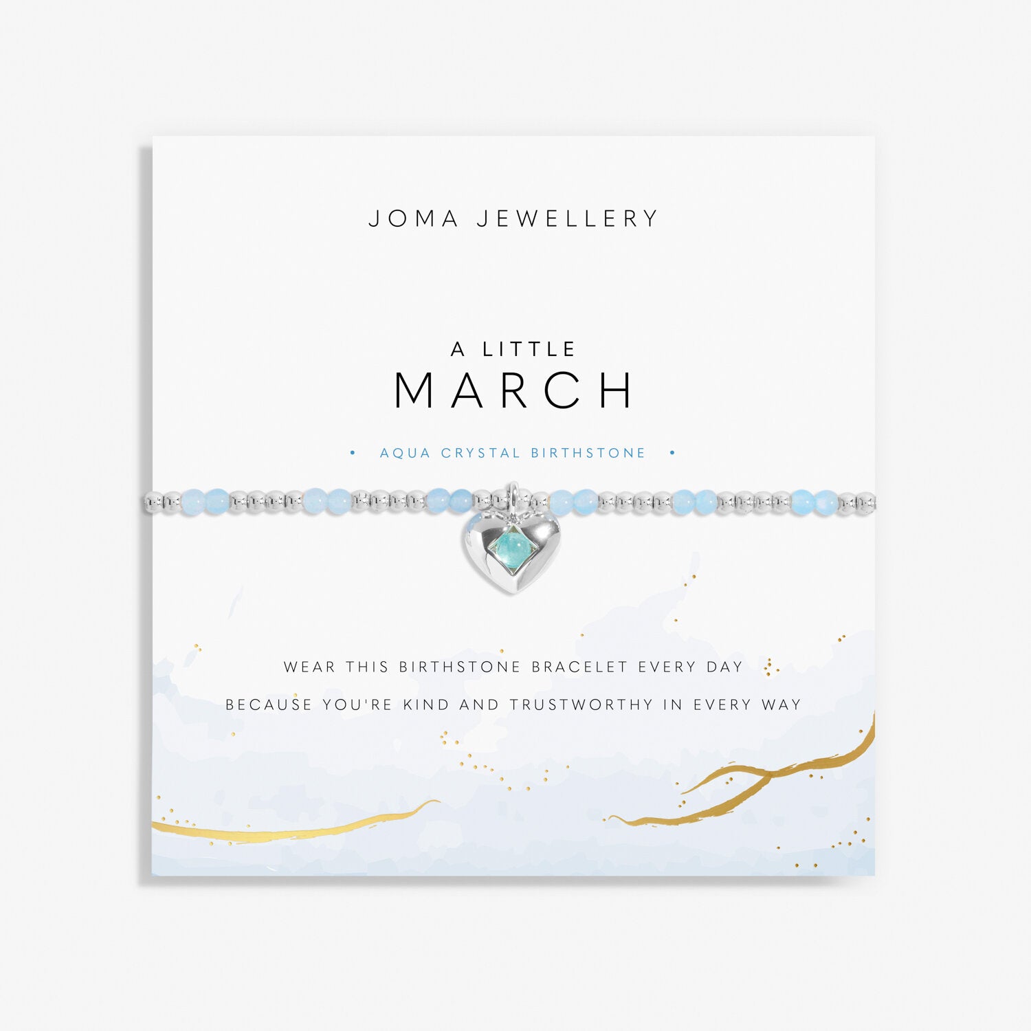 Birthstone A Little March Bracelet - Joma Jewellery