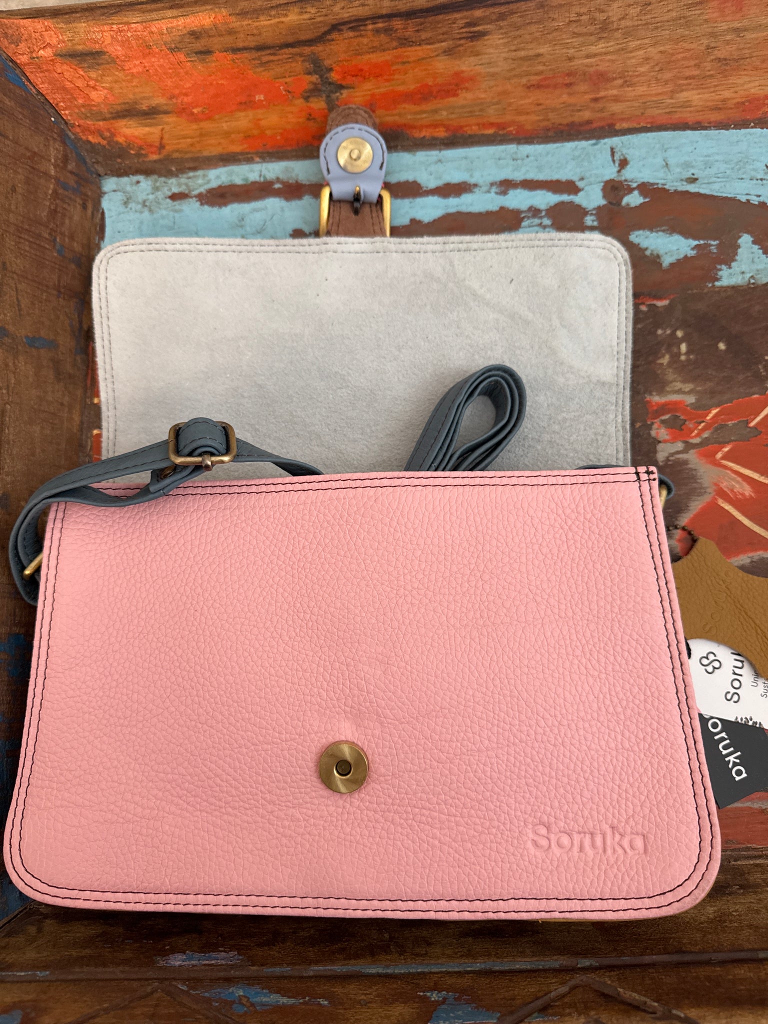 Arleth Loop Bag - Pink, Yellow & Animal Print - Soruka