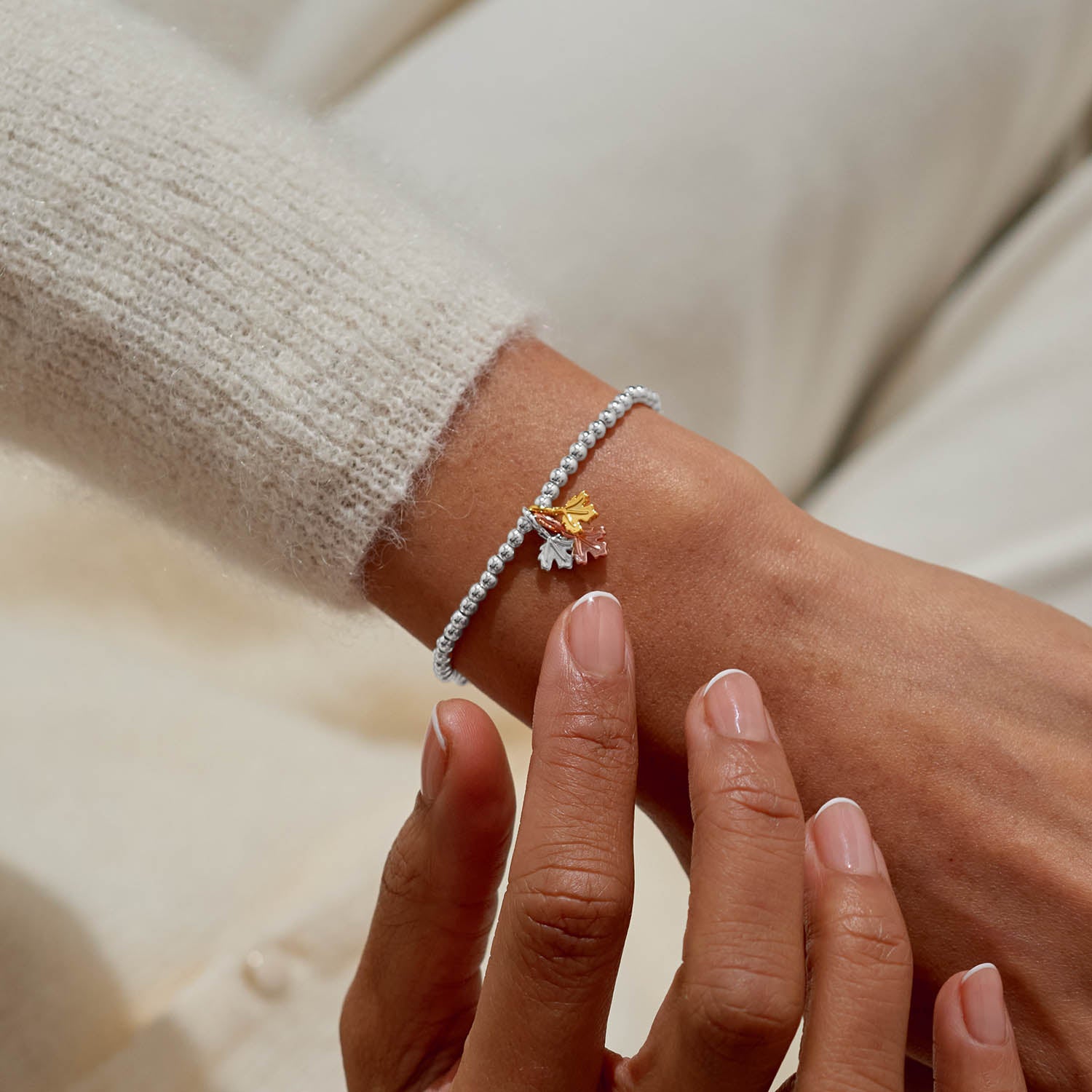 A Little 'Hello Autumn' Silver, Gold & Rose Gold Plated Bracelet